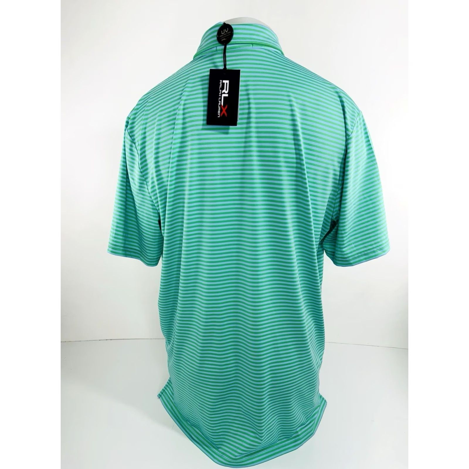 Ralph Lauren Ralph Lauren Polo Golf Shirt - RLX Striped UV / Wicking, Golf Polo, Blue / Green, L, Men Size US L / EU 52-54 / 3 - 4 Thumbnail