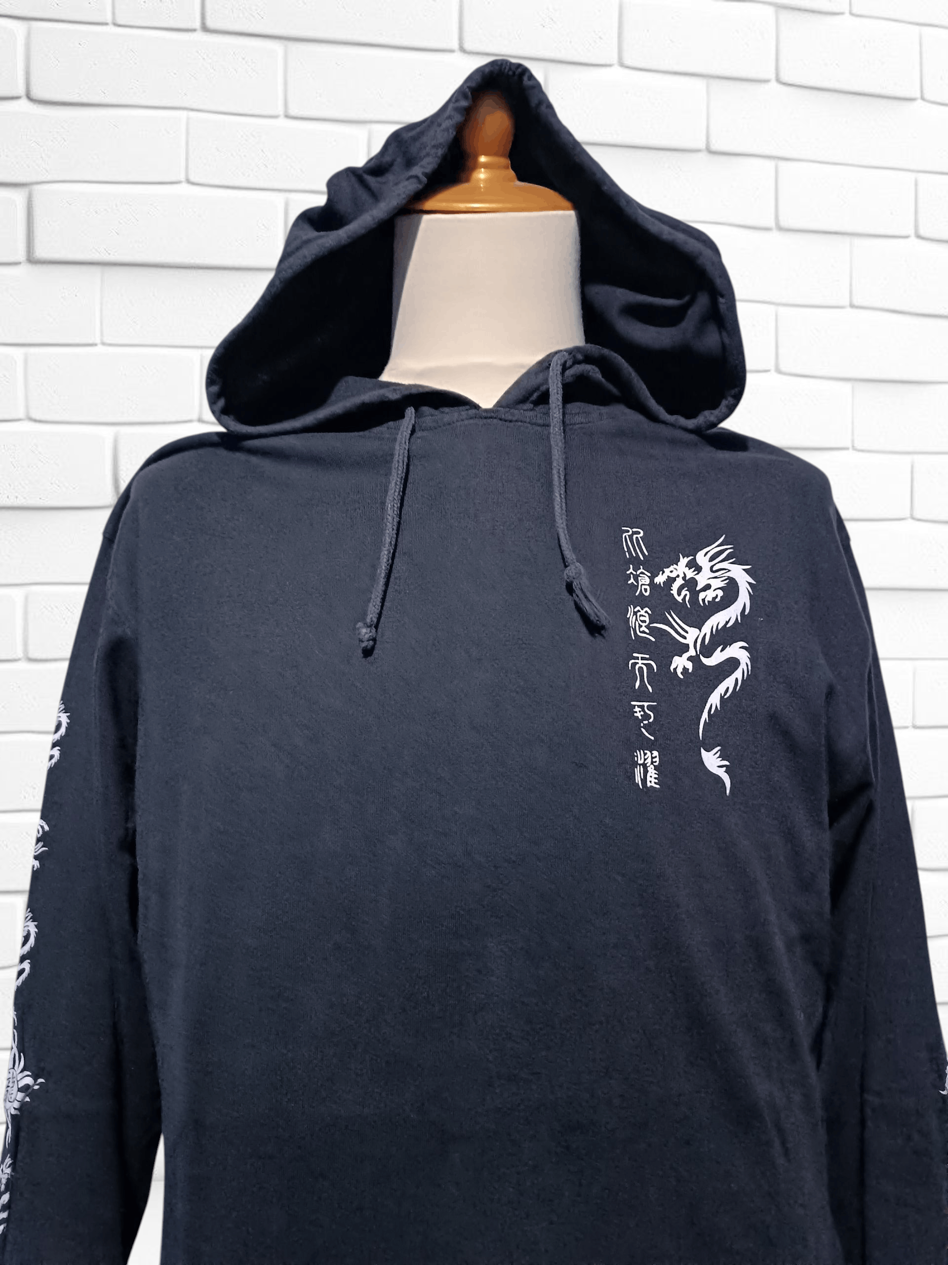 Japanese Brand Vintage Long Sleeve Hoodie T-shirt Dragon Poem Size US M / EU 48-50 / 2 - 2 Thumbnail