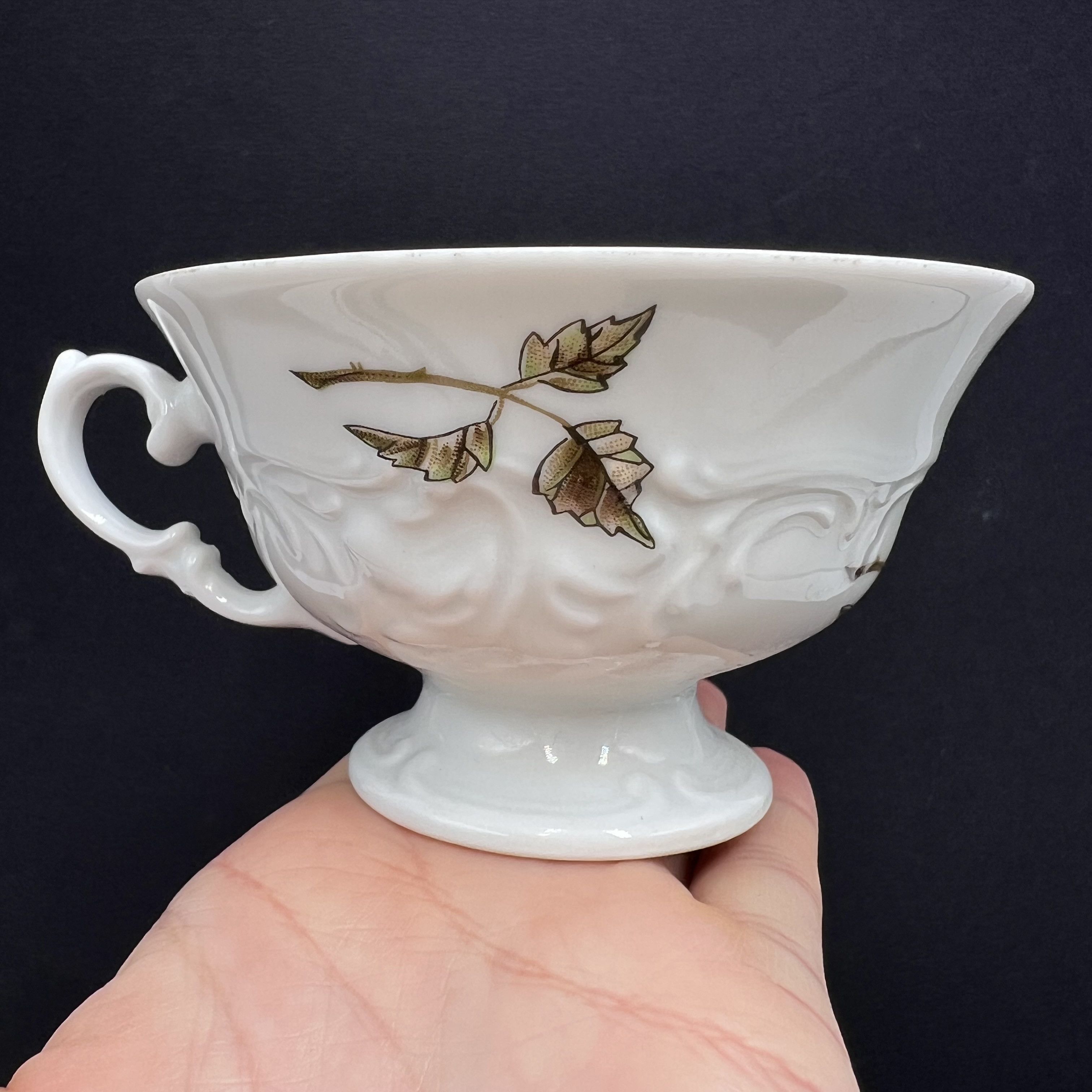 Vintage ANTIQUE Walbrzych Poland Porcelain Pedestal Cup Handpainted Size ONE SIZE - 3 Thumbnail