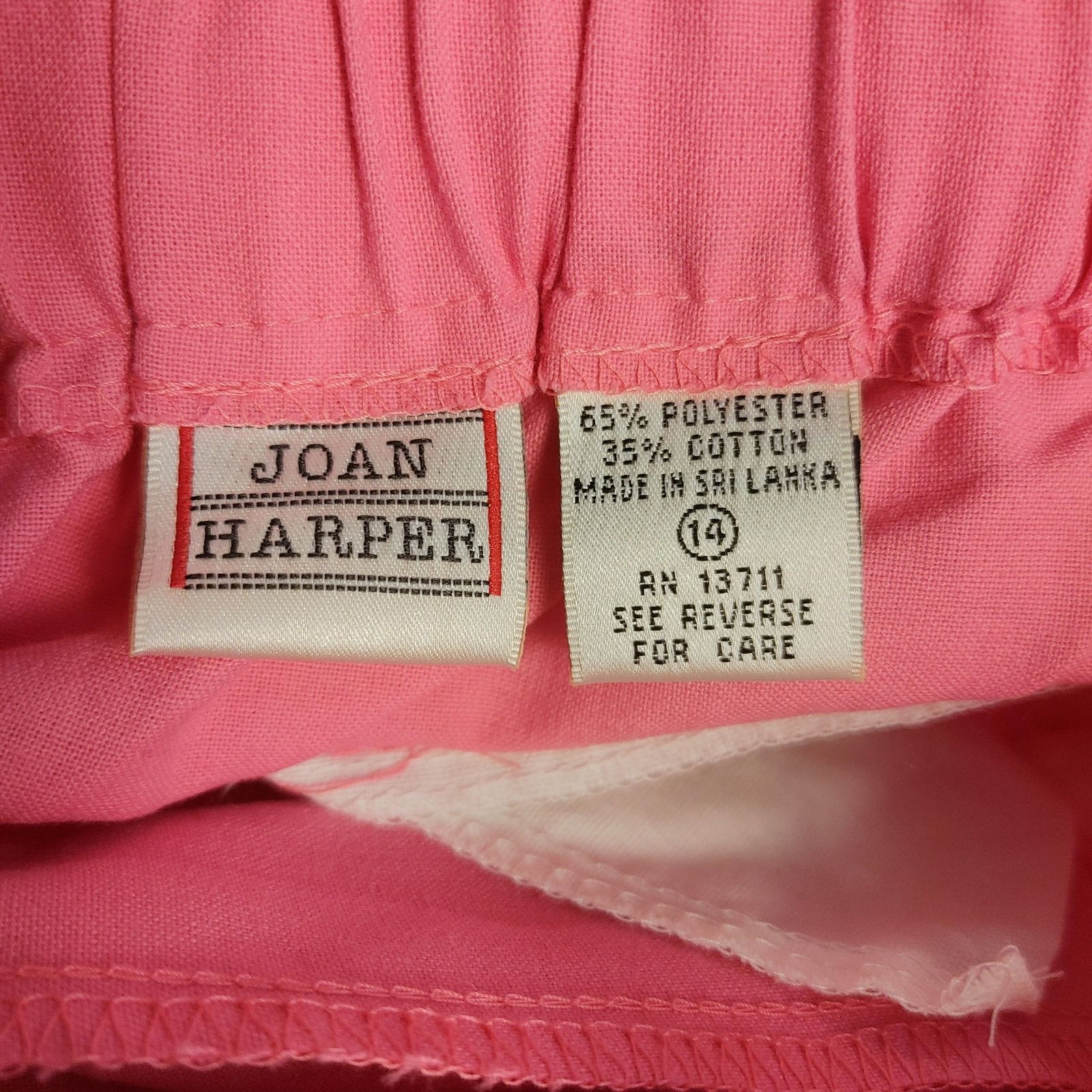 Other Joan Harper Women's 14 Coral Hot Pink Capri Pants Size 28" / US 6 / IT 42 - 3 Thumbnail