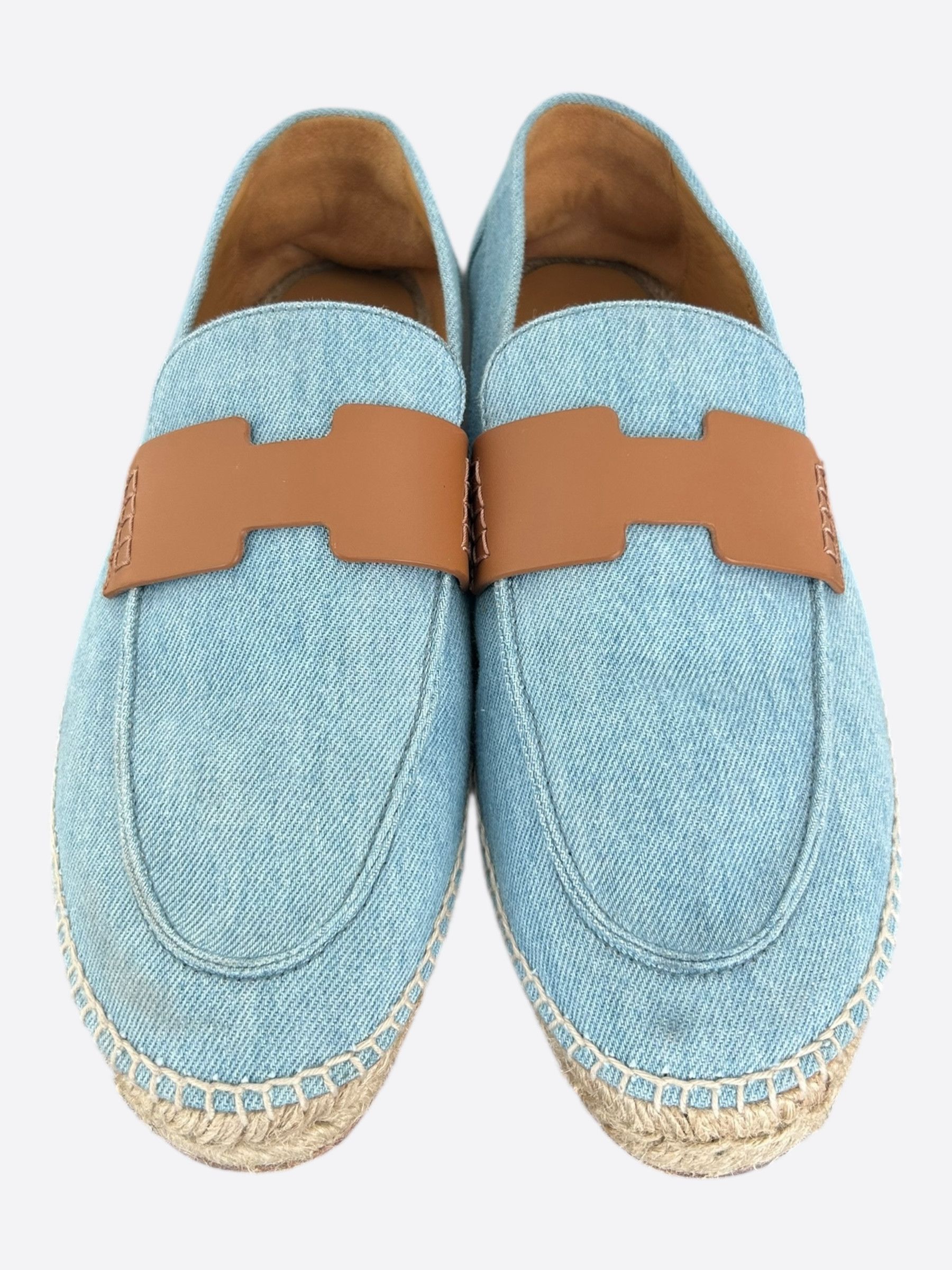 Hermes Hermes Blue & Brown Trip Espadrilles Size US 10 / EU 43 - 2 Thumbnail