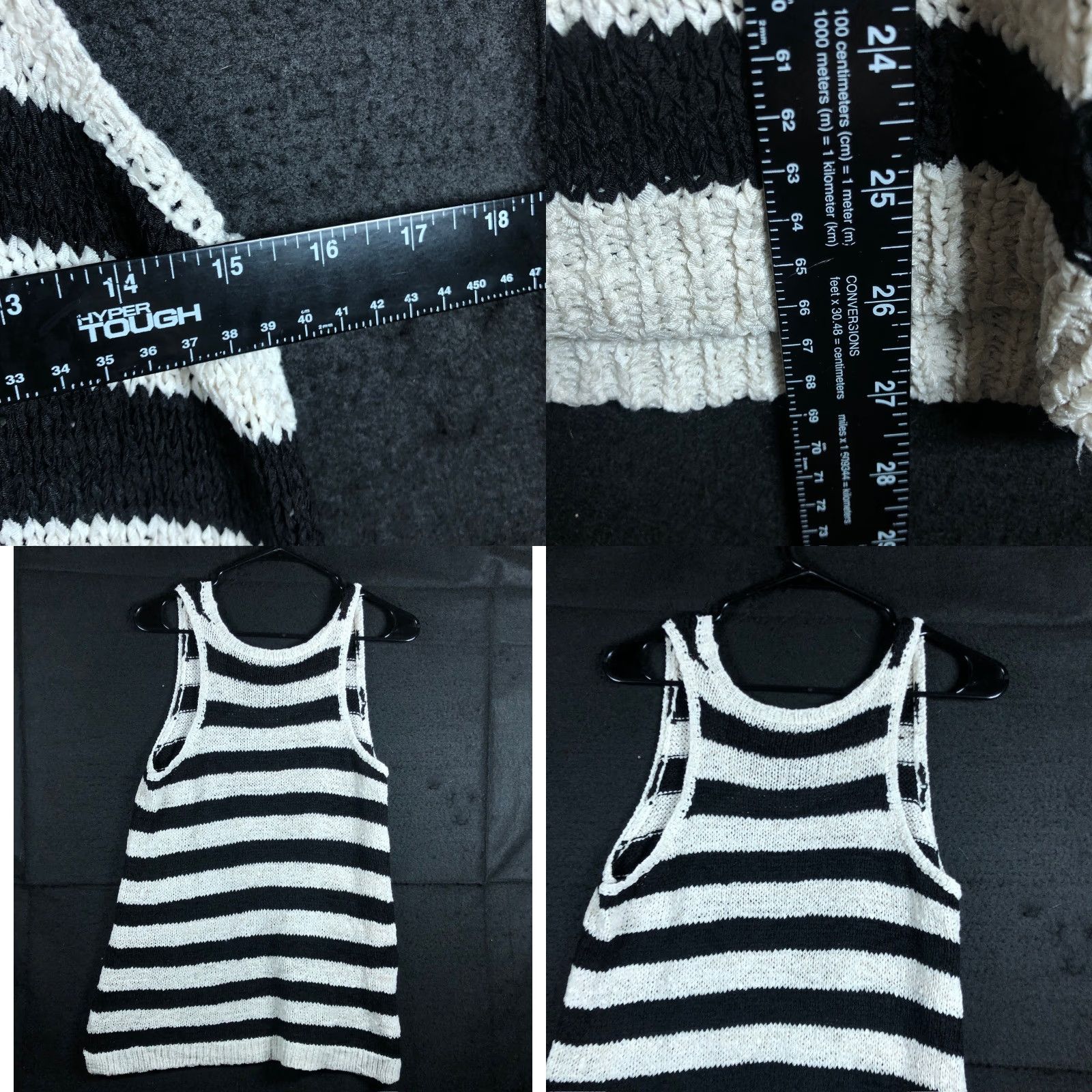 Ann Taylor Ann Taylor Women Sweater Tank Black Stripe Knit Nylon Blend Large Sleeveless Scoop Neck Size L / US 10 / IT 46 - 8 Thumbnail