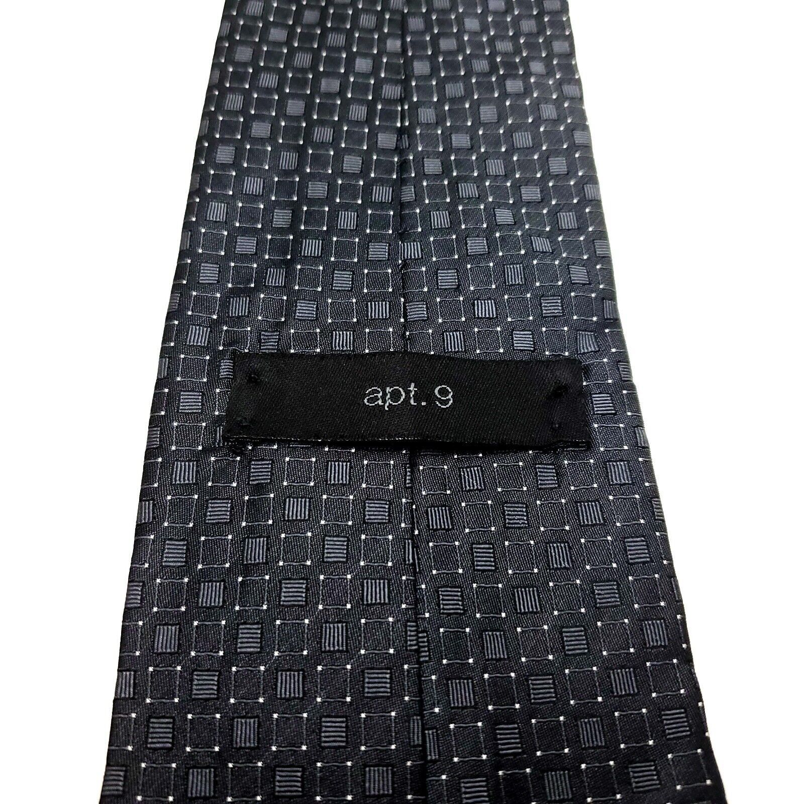 Apt. 9 Apt 9 Silk Tie Gray Geometric Woven Size ONE SIZE - 3 Thumbnail