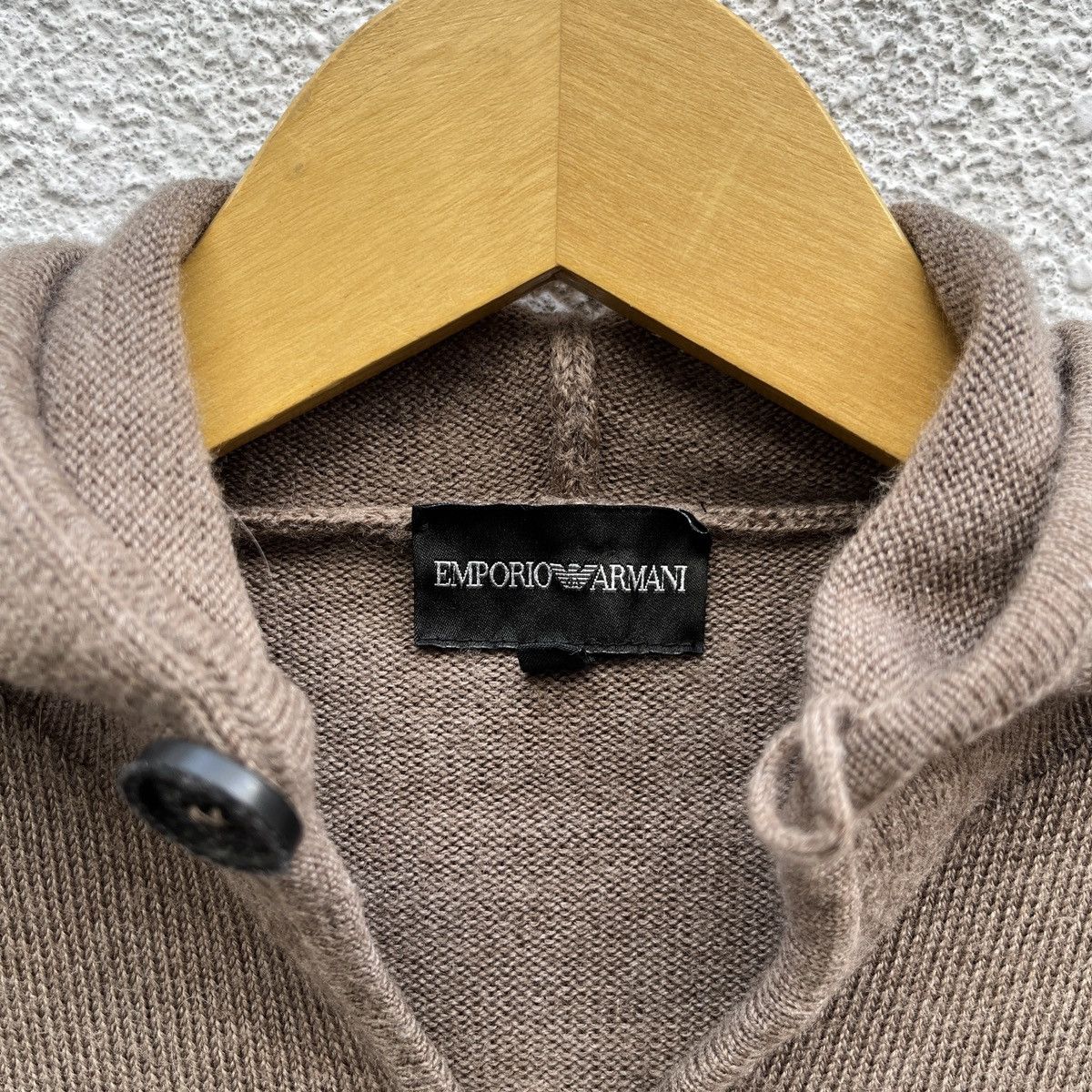 Emporio Armani 00’s Emporio Armani Hybrid Knitted Hoodie Size US M / EU 48-50 / 2 - 2 Thumbnail