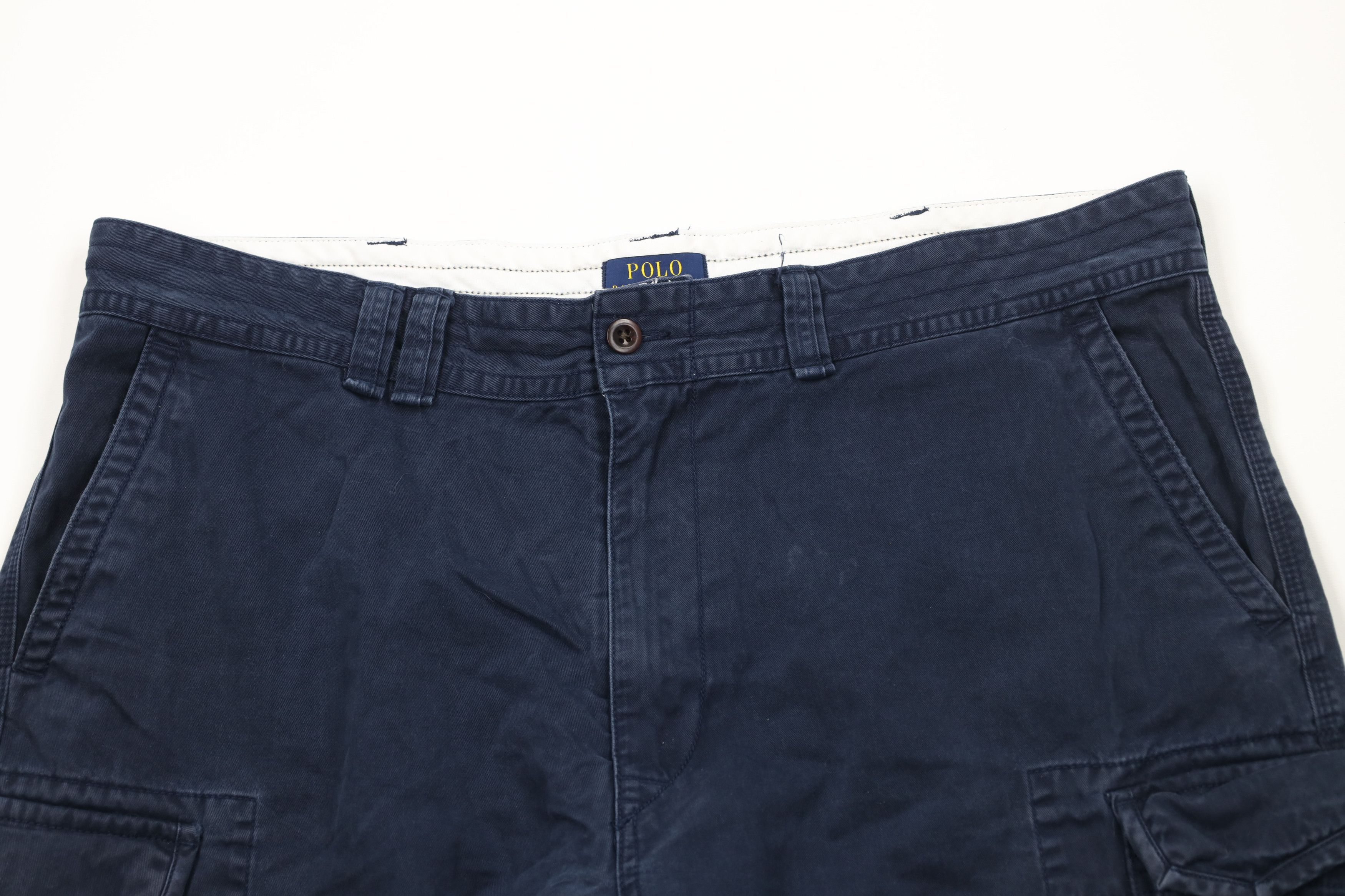 Ralph Lauren × Vintage Vintage Ralph Lauren Heavyweight Cargo Shorts Navy Blue Size US 42 / EU 58 - 2 Thumbnail