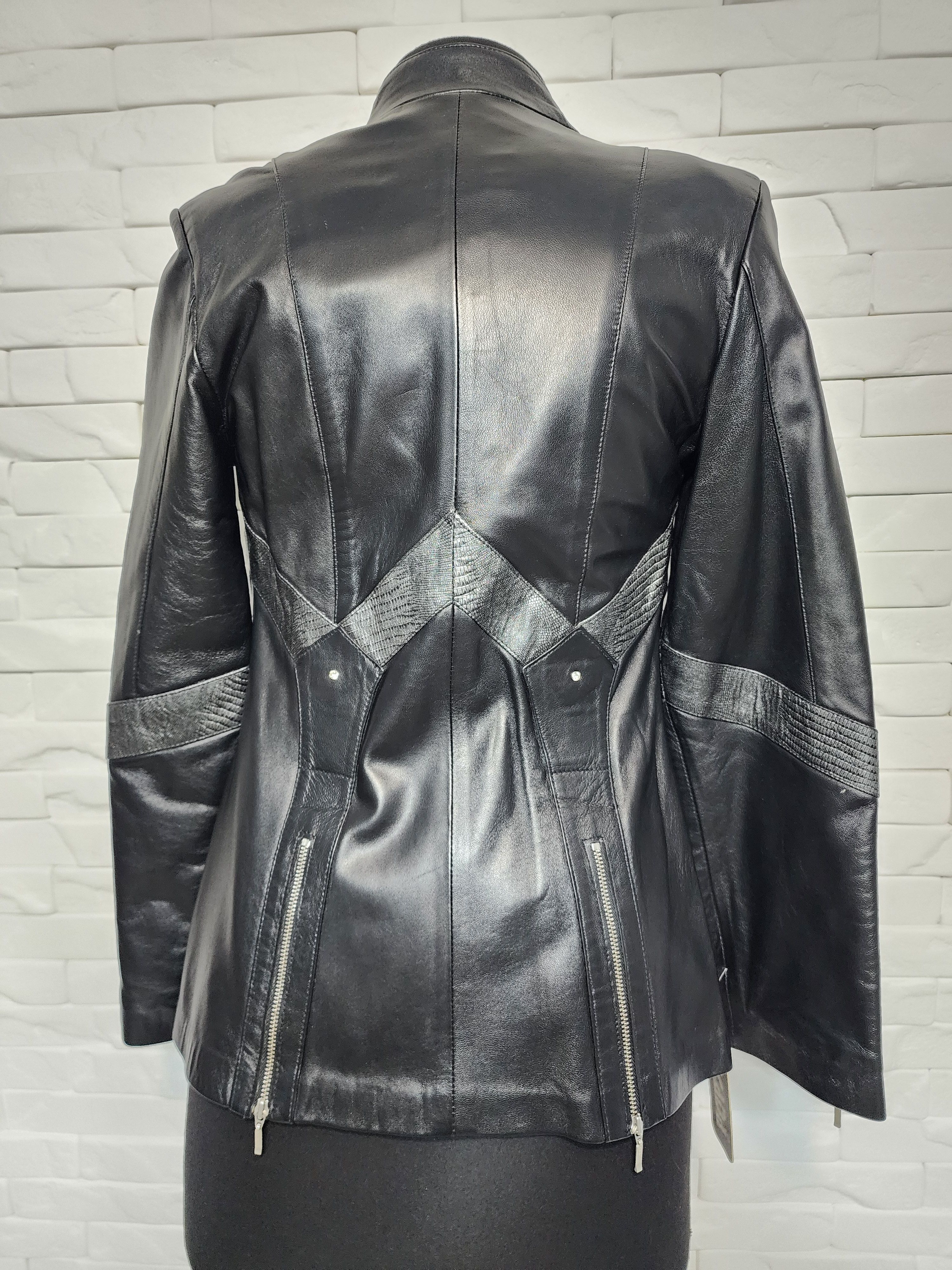 Genuine Leather Women's Black Genuine Leather Jacket Size S / US 4 / IT 40 - 4 Thumbnail