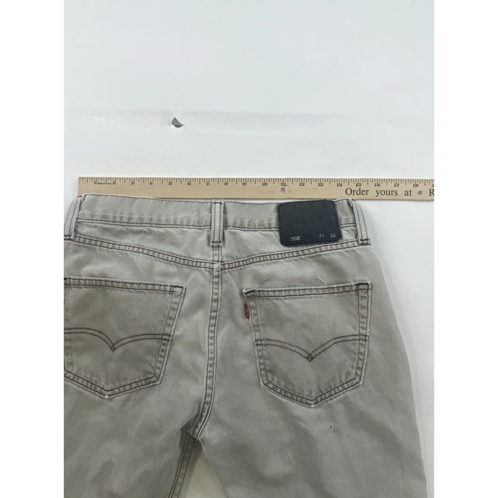 Levi's VINTAGE Levi’s 508 Jeans Men 31x30 Light Grey Distressed Jeans Distressed 508 Straight City Y2K Dad Mens Size US 31 - 6 Thumbnail