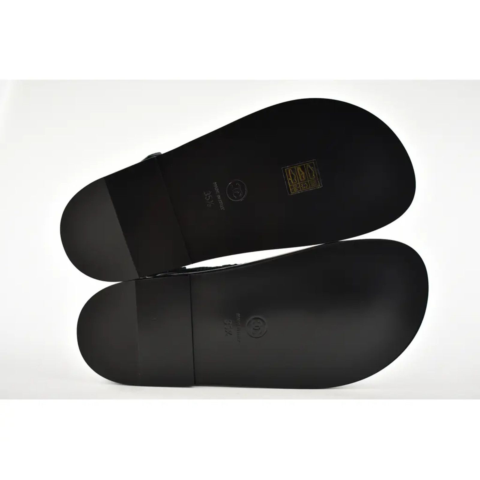 Chanel Chanel 21C Black Fabric Silver Logo Mule Slide Strap Size US 5.5 / IT 35.5 - 12 Thumbnail