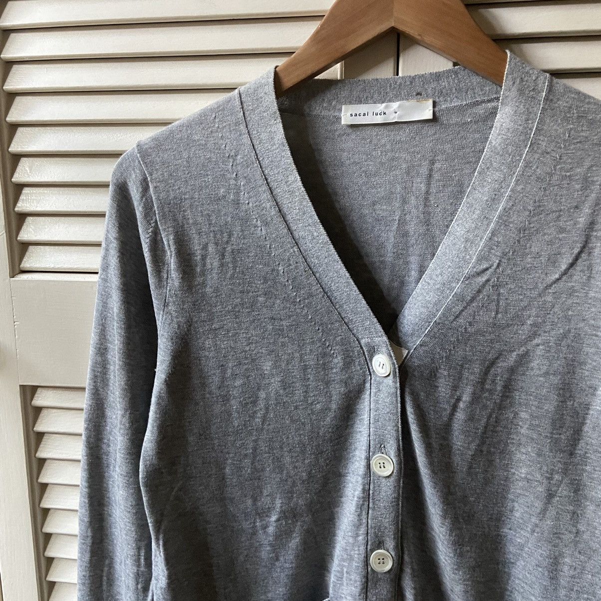 Sacai Sacai Luck Japan Grey Cardigan Sweater Lace Details Coquette Size M / US 6-8 / IT 42-44 - 10 Thumbnail