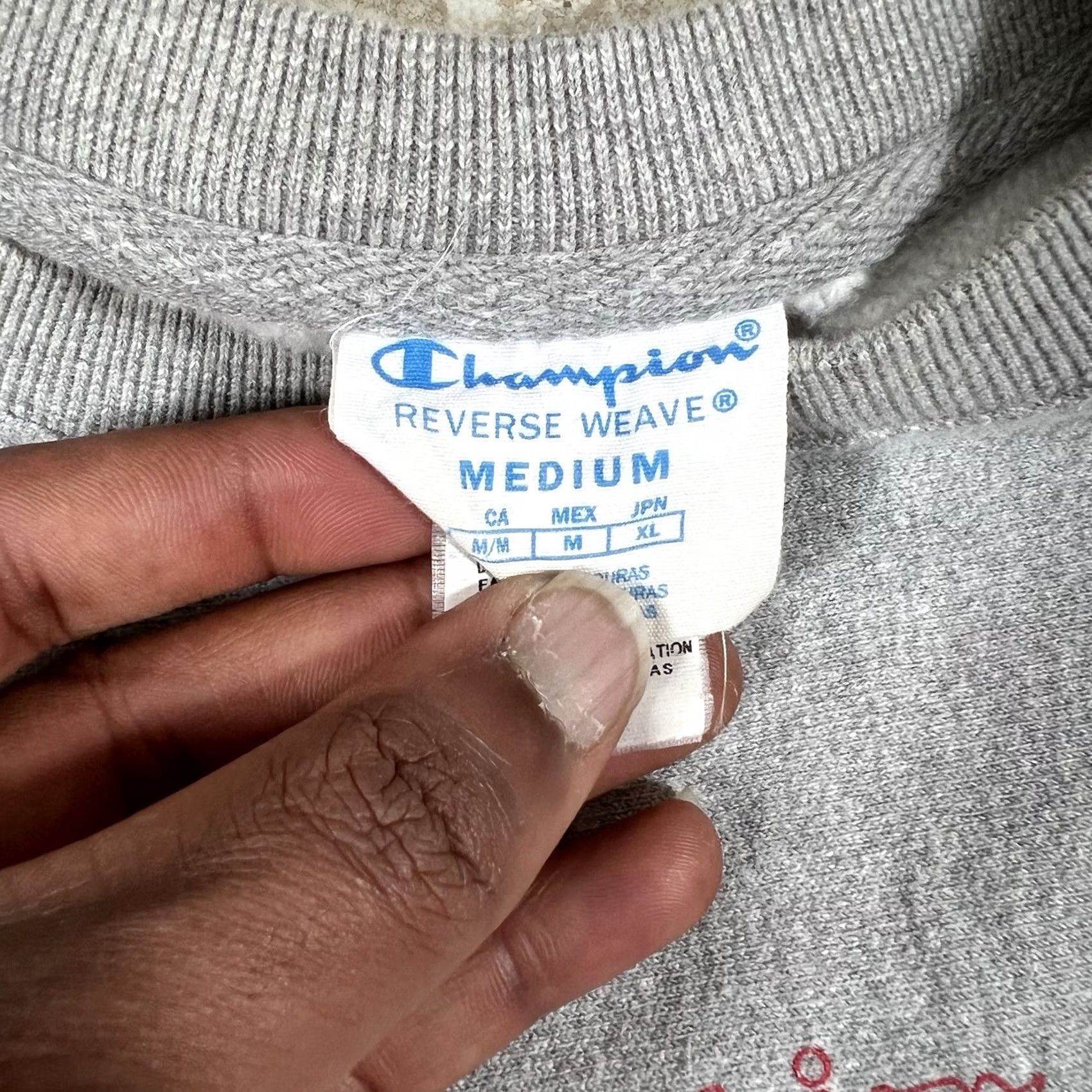Champion VINTAGE Champion Sweatshirt Mens M Grey Reverse Weave Crew Neck Pullover 90s Logo Size US M / EU 48-50 / 2 - 6 Thumbnail