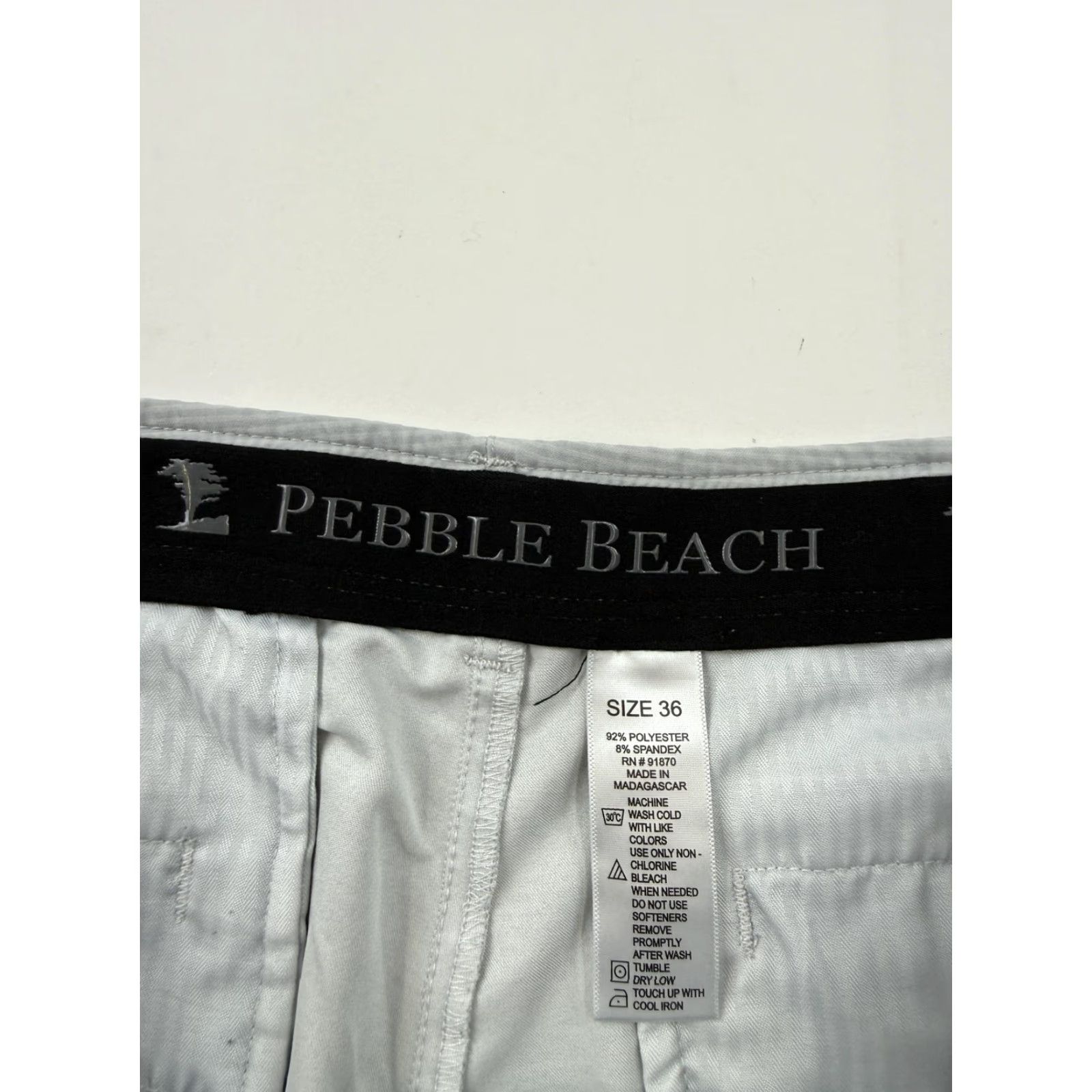 Vintage Pebble Beach Mens 36 Gray Striped Stretch Chino Golf Shorts 10 Inseam Casual Size US 36 / EU 52 - 3 Thumbnail