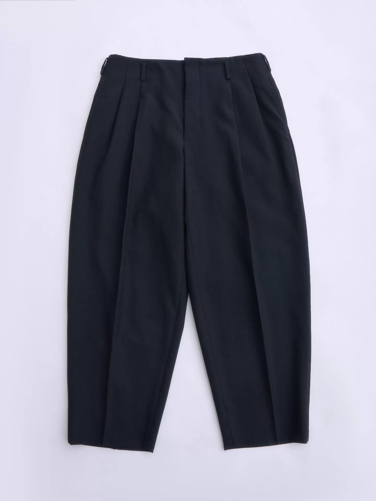 Comme des Garcons CDG Homme Plus Black Pleated Tapered Trousers XS Size US 27 - 6 Thumbnail