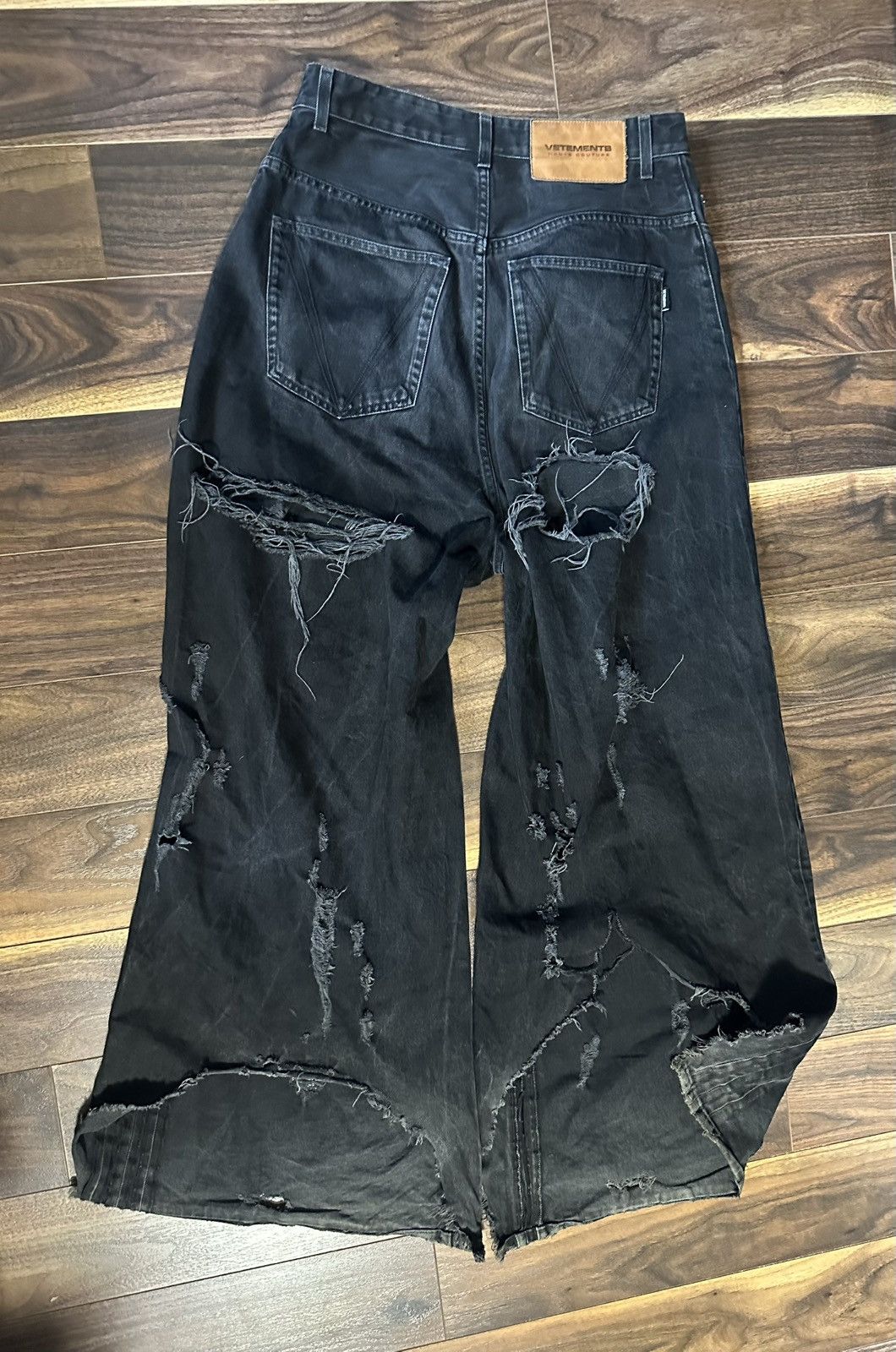 Vetements Vetements black distersed denim Size US 31 - 3 Thumbnail