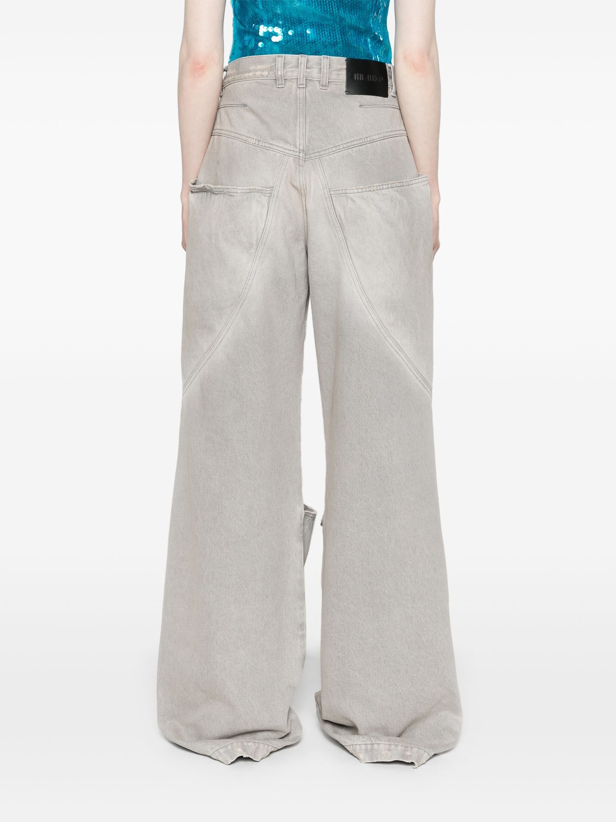 The Attico o1s22i1n1024 Baggy Jeans in Grey Size 26" / US 2 / IT 38 - 4 Thumbnail