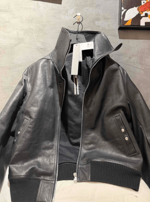 Rick Owens Rick Owens Black Stand Collar Bomber Leather Jacket Size US M / EU 48-50 / 2 - 2 Thumbnail