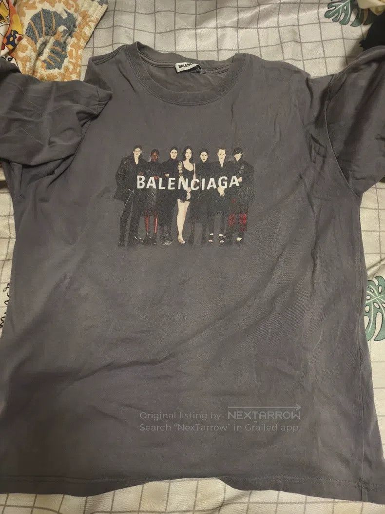 Balenciaga Balenciaga Gray Short Sleeve T-shirt with Band Portrait Pr Size US S / EU 44-46 / 1 - 1 Thumbnail