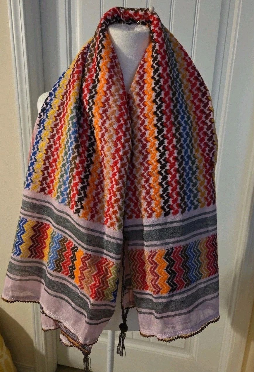 Other JORDAN Handmade In Pakistan 100_ Cotton Shawl Multicolored Size ONE SIZE - 1 Thumbnail