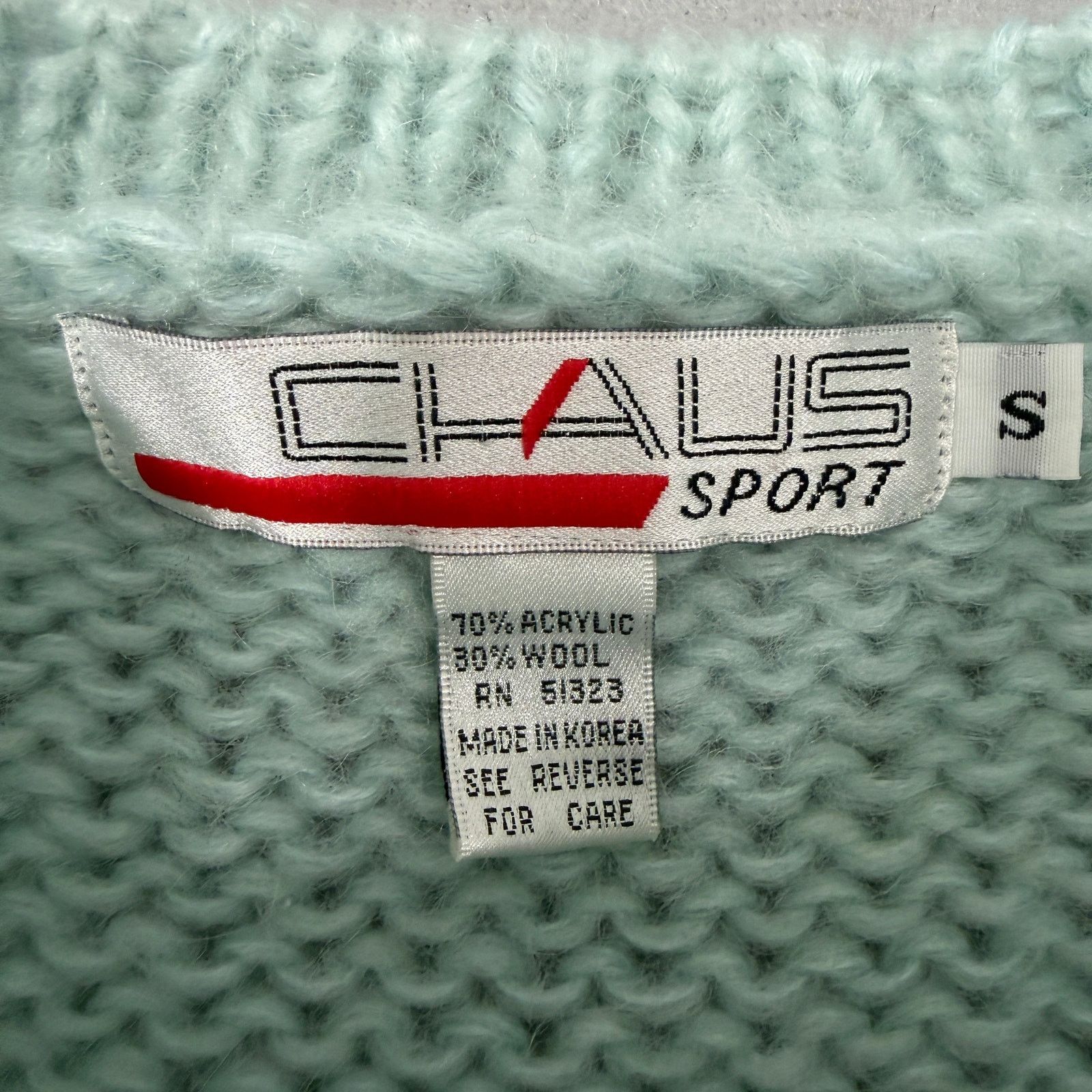 Vintage Vintage Chaus Sport Sweater Women's Small Teal Cable Knit Size S / US 4 / IT 40 - 4 Thumbnail
