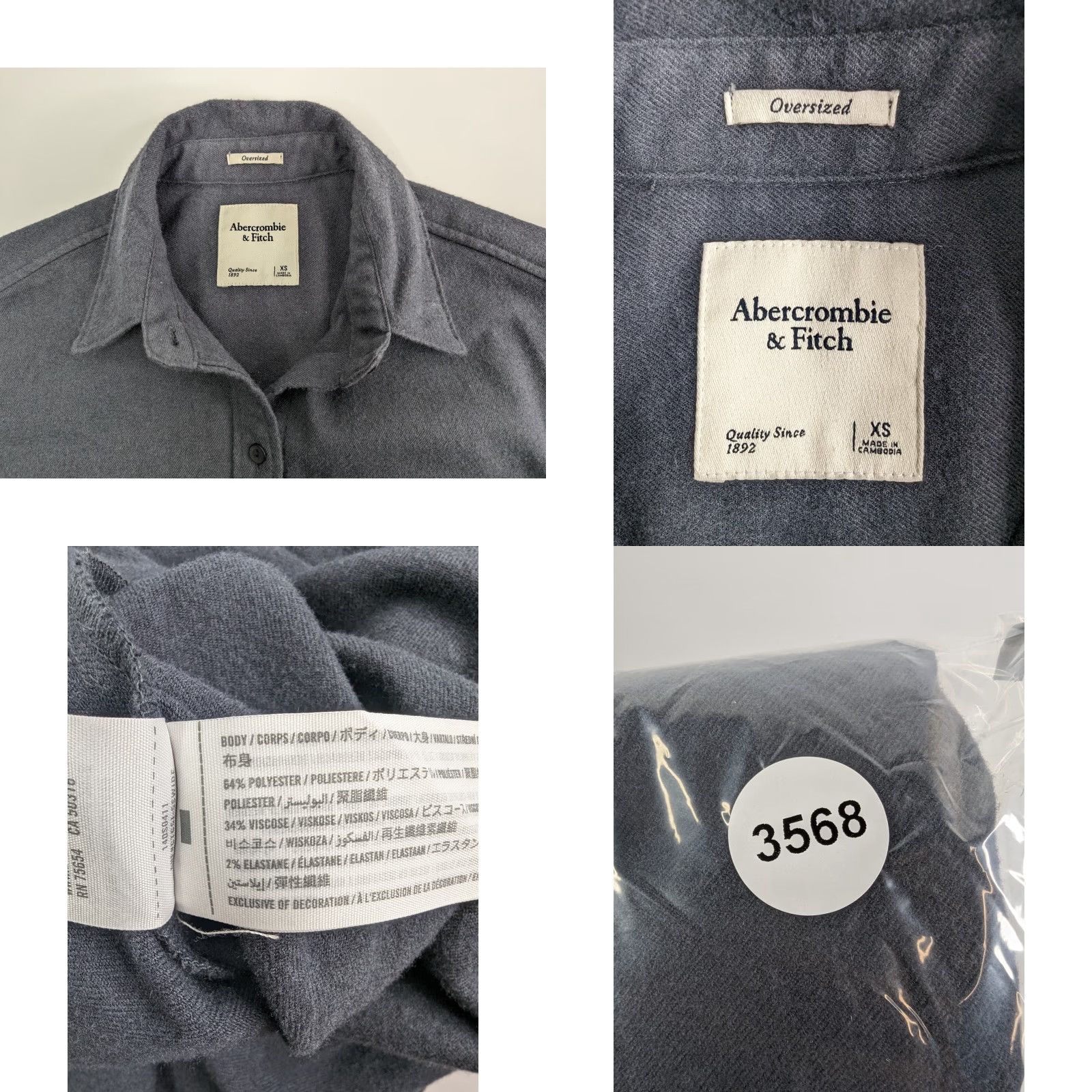 Abercrombie & Fitch VINTAGE Abercrombie & Fitch Oversized Button Up Blouse Shirt Jacket Long Sleeve Women XS Size XS / US 0-2 / IT 36-38 - 8 Thumbnail