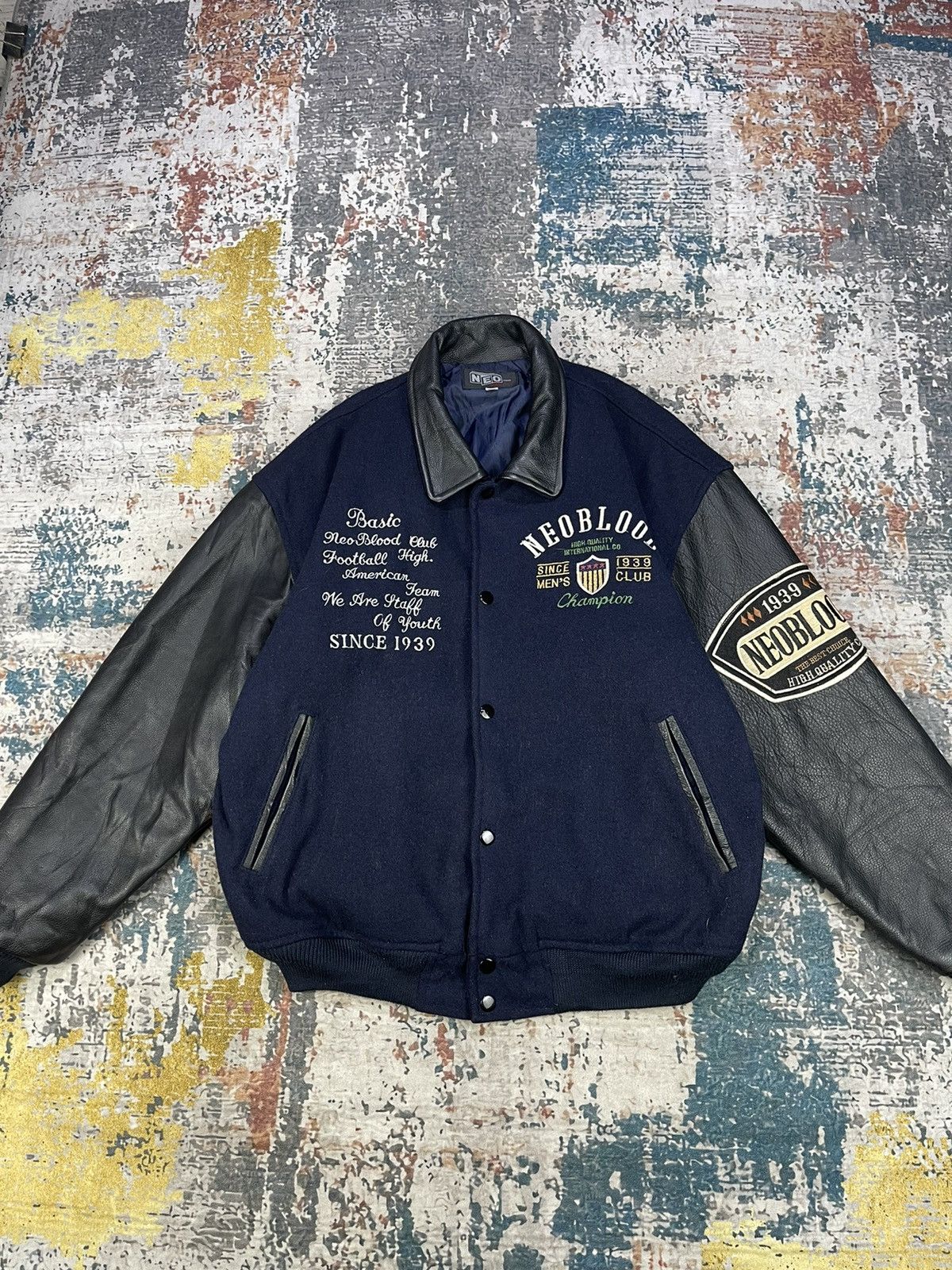 Vintage Vintage Neo Blood Tokyo Cowhide Varsity Jacket Size US L / EU 52-54 / 3 - 3 Thumbnail