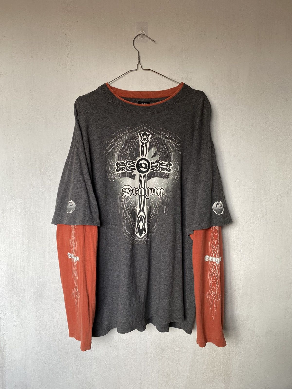 Beauty Beast Dragon Tribal Cross Double Layer Longsleeve Size US L / EU 52-54 / 3 - 1 Thumbnail