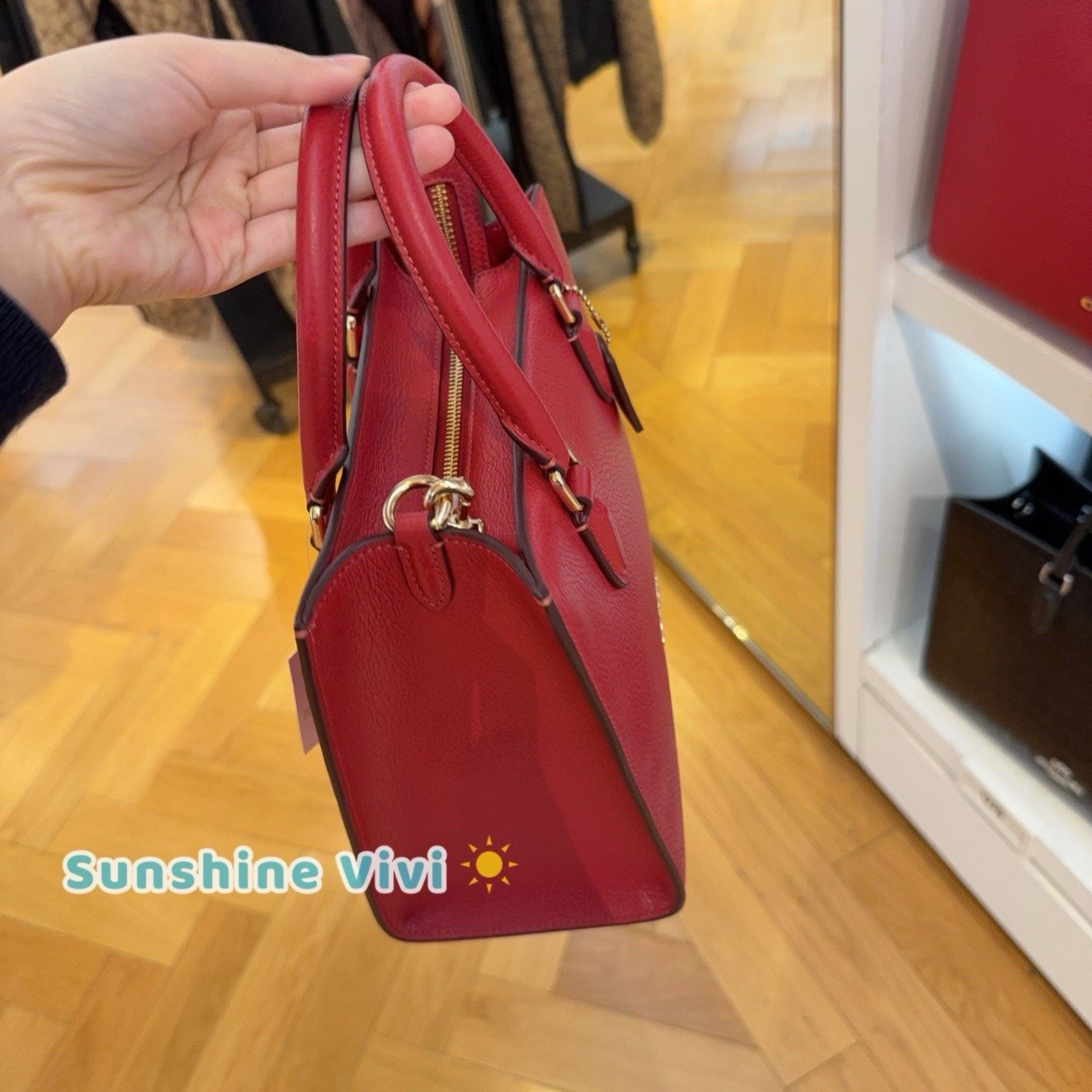 Coach NWT Coach Maggie Small Tote Bag CY668 Gold/True Red Size ONE SIZE - 3 Thumbnail