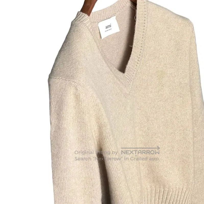 AMI AMI Brown Cashmere Cropped Sweater for Women . Size S / US 4 / IT 40 - 5 Thumbnail