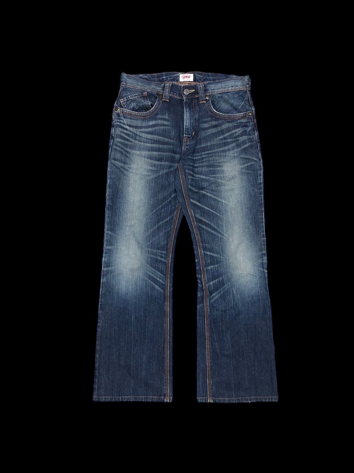 Edwin × Japanese Brand FLARED EDWIN BUCKLE BACK DENIM Size US 33 - 1 Thumbnail