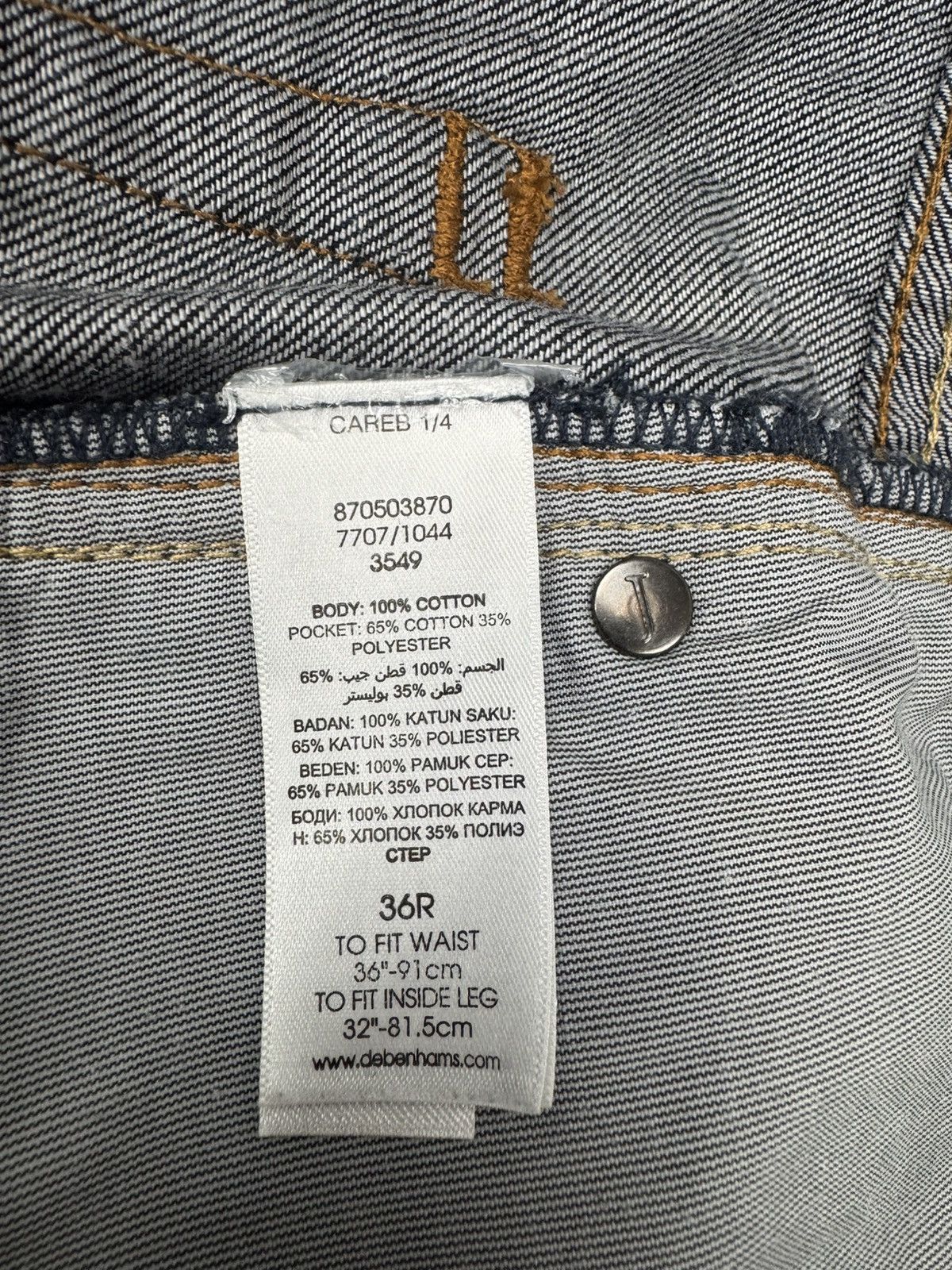 Jasper Conran Jasper Conran Men Dark Blue Straight Leg Jeans Size 36 Size US 36 / EU 52 - 9 Thumbnail