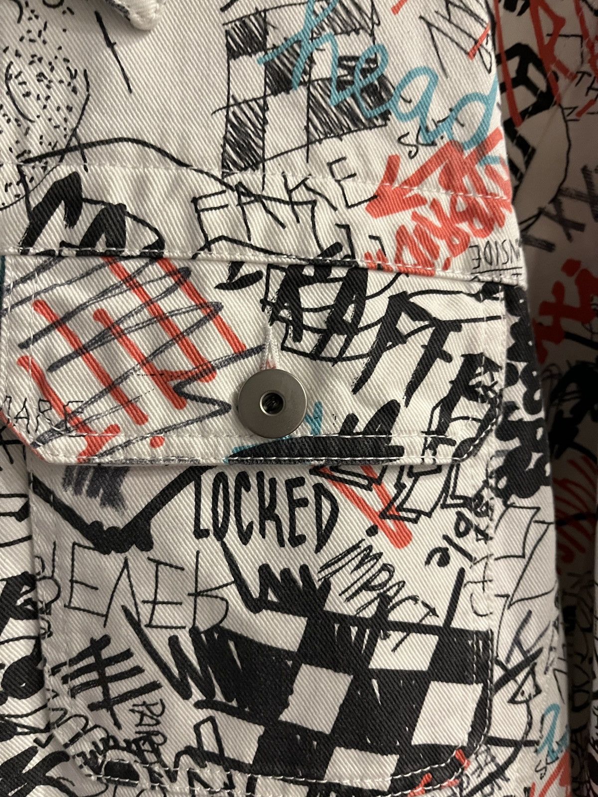 Maison Margiela Margiela Graffiti Print Oversized Denim Jacket Size US S / EU 44-46 / 1 - 4 Thumbnail