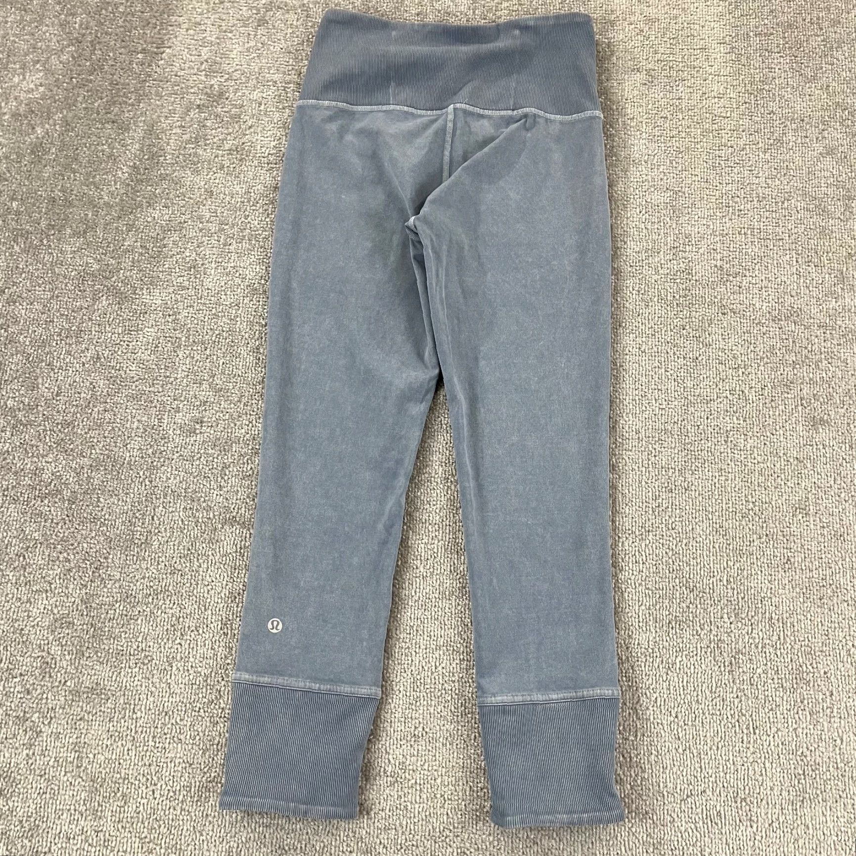 Lululemon LULULEMON Leggings Womens Size 4 Wunder Under Crop 23" Ribbed Washed Moon Blue Size 27" / US 4 / IT 40 - 3 Thumbnail