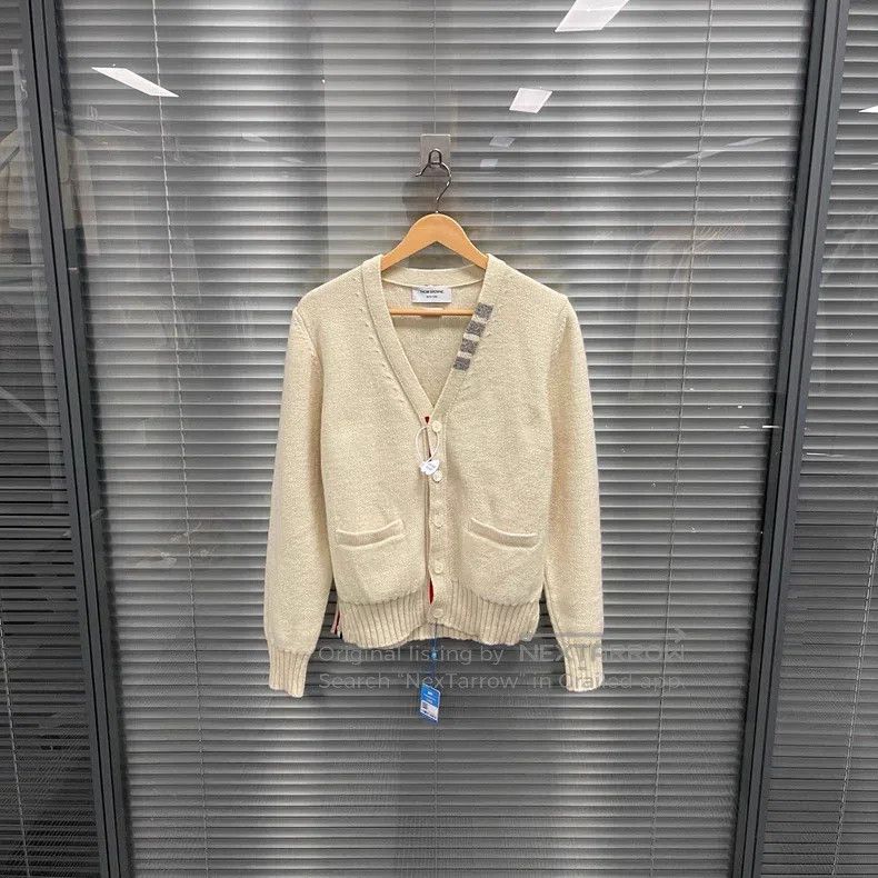 Thom Browne Thom Browne Beige Open Cardigan Size US S / EU 44-46 / 1 - 1 Thumbnail