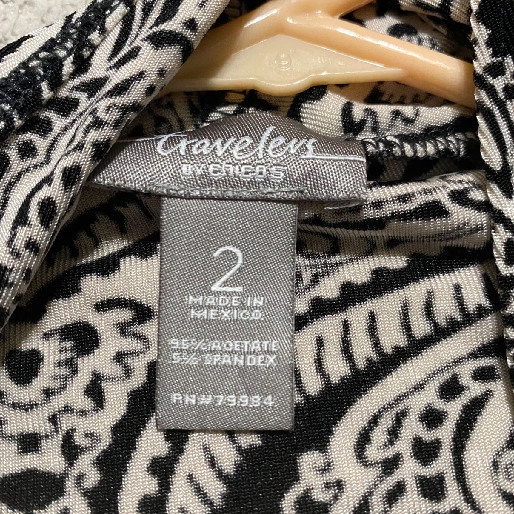 Vintage Chico's Womens Large Sweater Cardigan Black Paisley 3/4 Sleeve Open Front Tie – Regular Size L Women's Knit Shirt Size L / US 10 / IT 46 - 5 Thumbnail