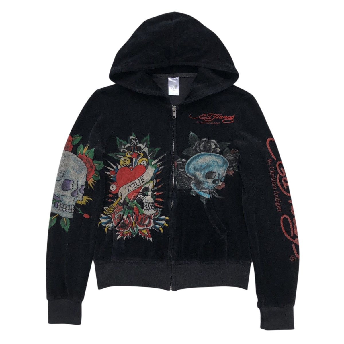 Ed Hardy Ed Hardy By Christian Audigier Velvet Zip Hoodie Jacket Size S / US 4 / IT 40 - 5 Thumbnail