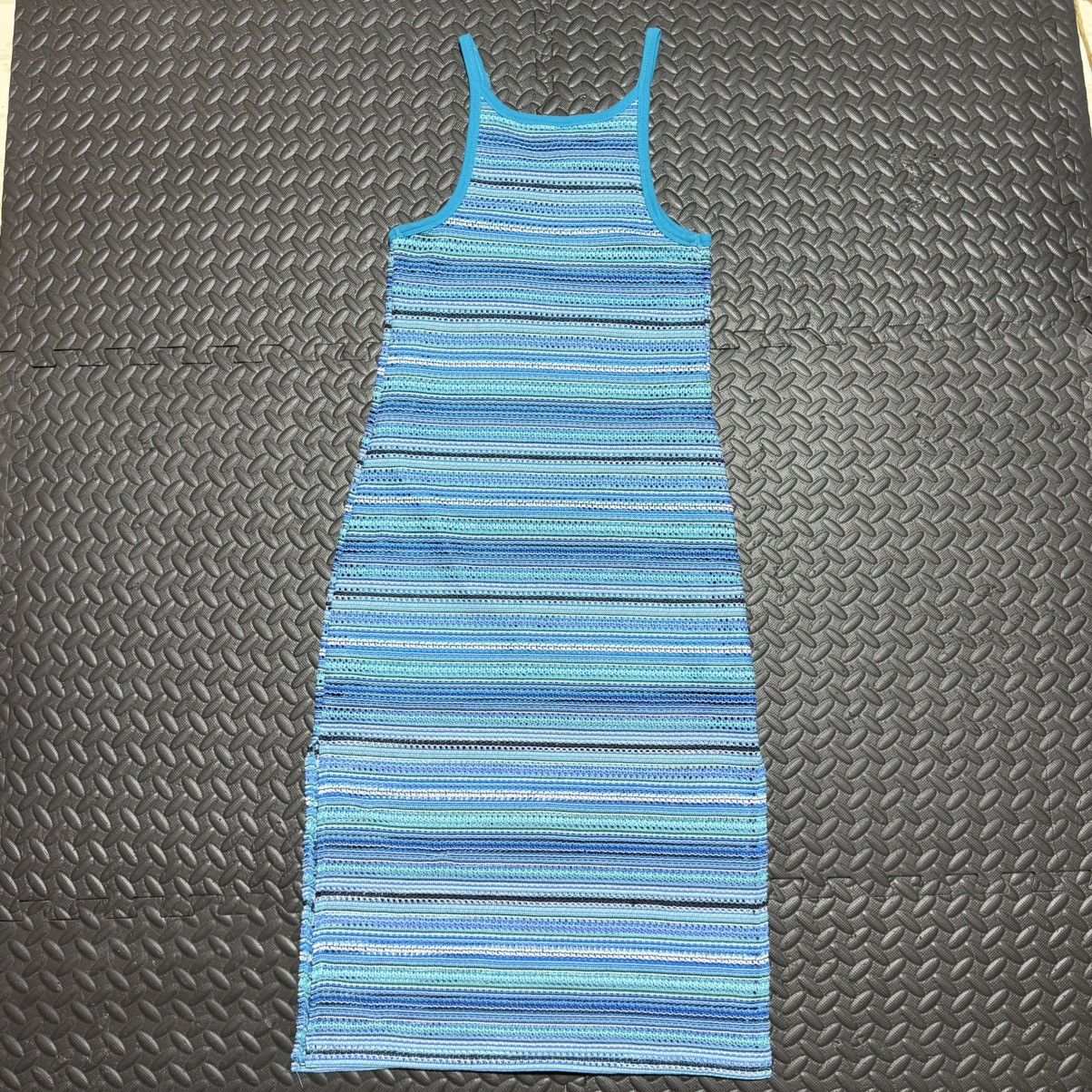Other No Boundaries Midi Dress Striped Knit Tank Blue Womens Large Size L / US 10 / IT 46 - 10 Thumbnail