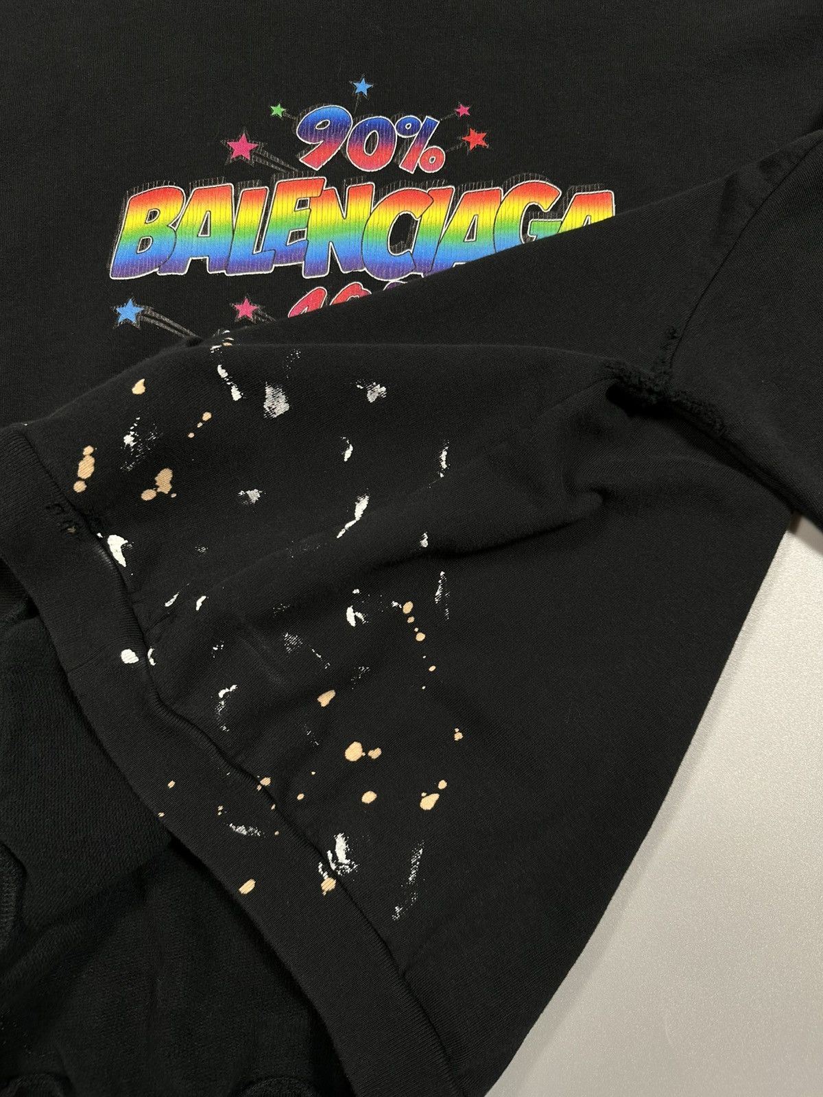 Balenciaga Balenciaga 90/10 Paint Splatter Distressed Hoodie Size US M / EU 48-50 / 2 - 5 Thumbnail