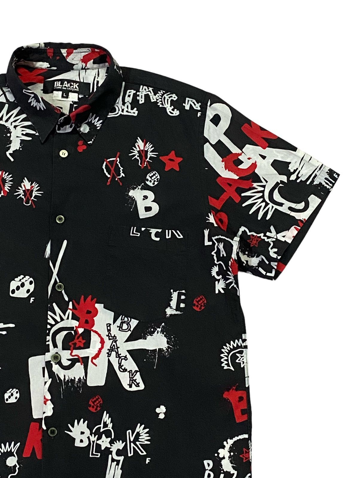 Comme des Garcons × Comme des Garcons Black Rare🔥Comme Des Garçons Black Fullprint Shirt Button Ups Size US L / EU 52-54 / 3 - 16 Thumbnail