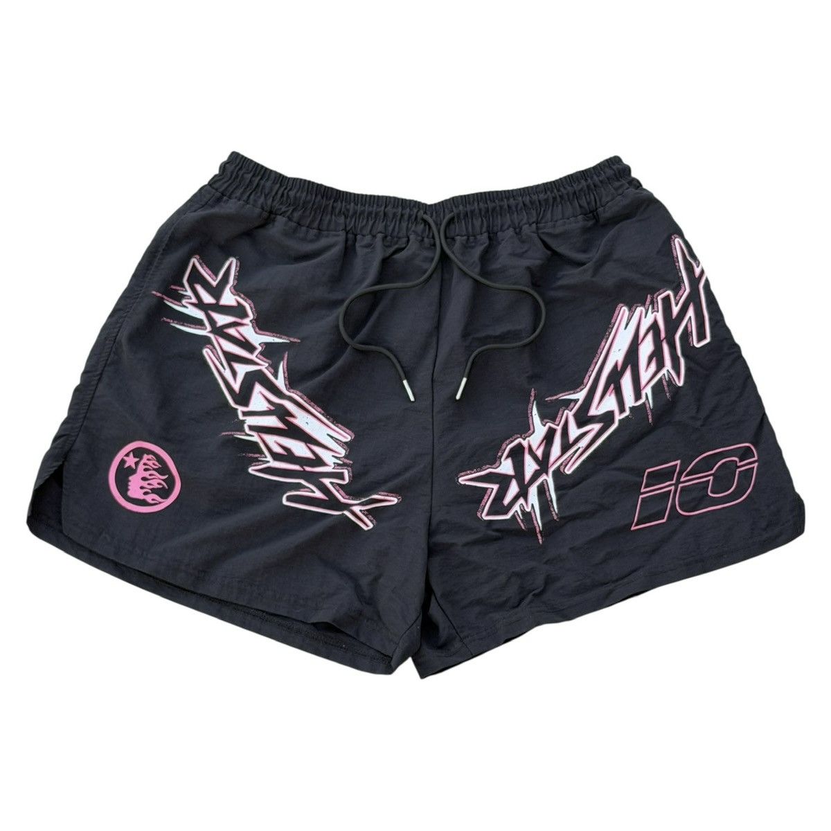 HELLSTAR Hellstar Waxed Nylon Athletic Shorts Black Pink Size 2XL XXL Size US 44 / EU 60 - 1 Thumbnail