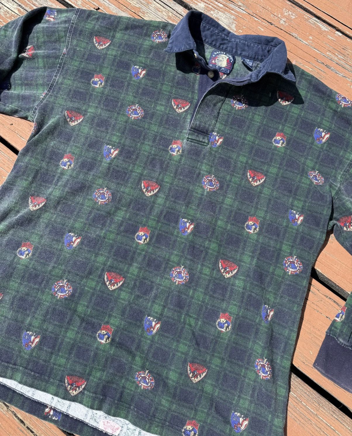 Vintage Vintage 90s Gant Polo Shirt Rugby all over print Size US L / EU 52-54 / 3 - 3 Thumbnail