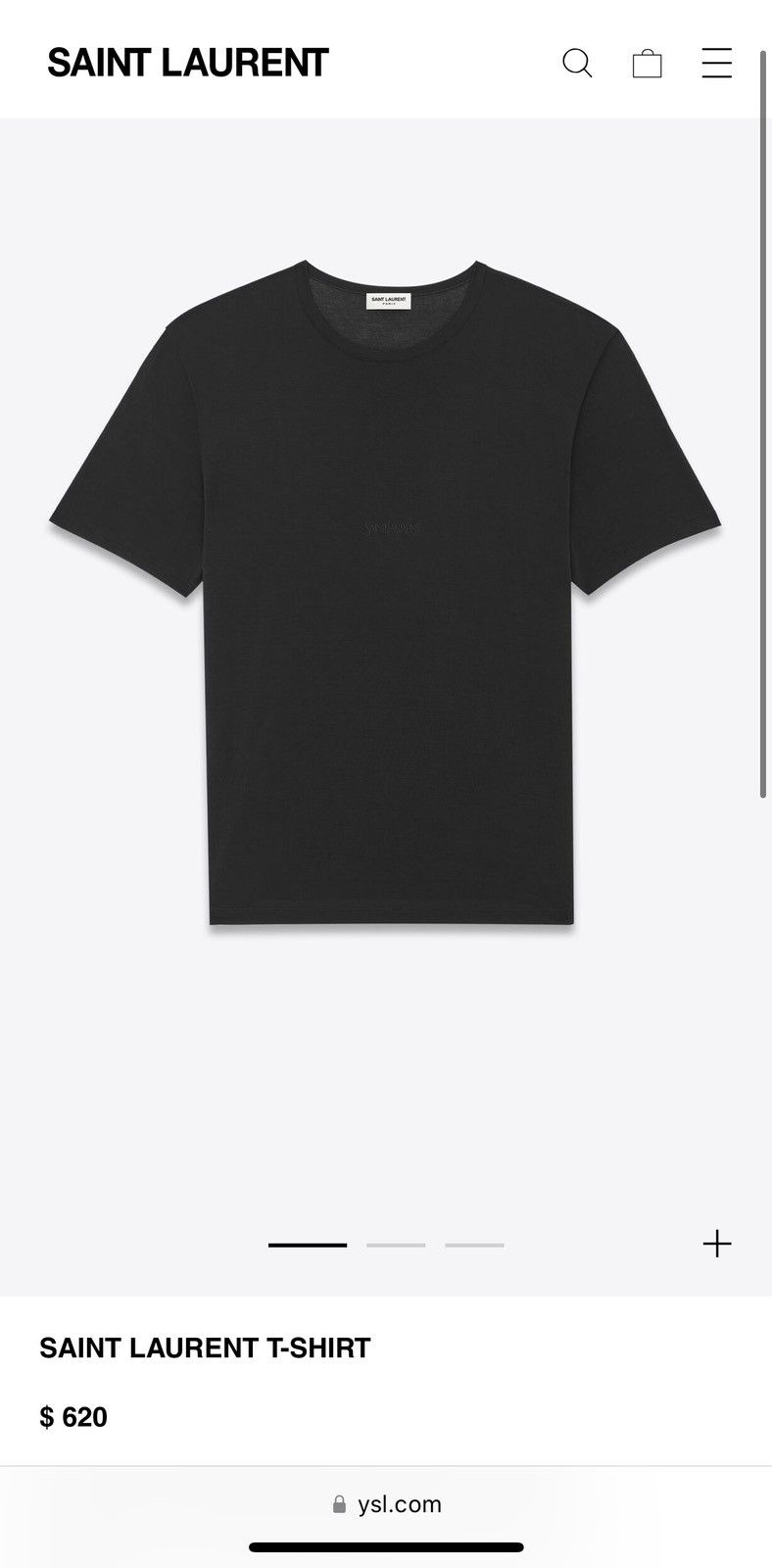 Saint Laurent Paris $620 FW23 Saint Laurent black logo viscose t shirt BNWT M Size US M / EU 48-50 / 2 - 2 Thumbnail