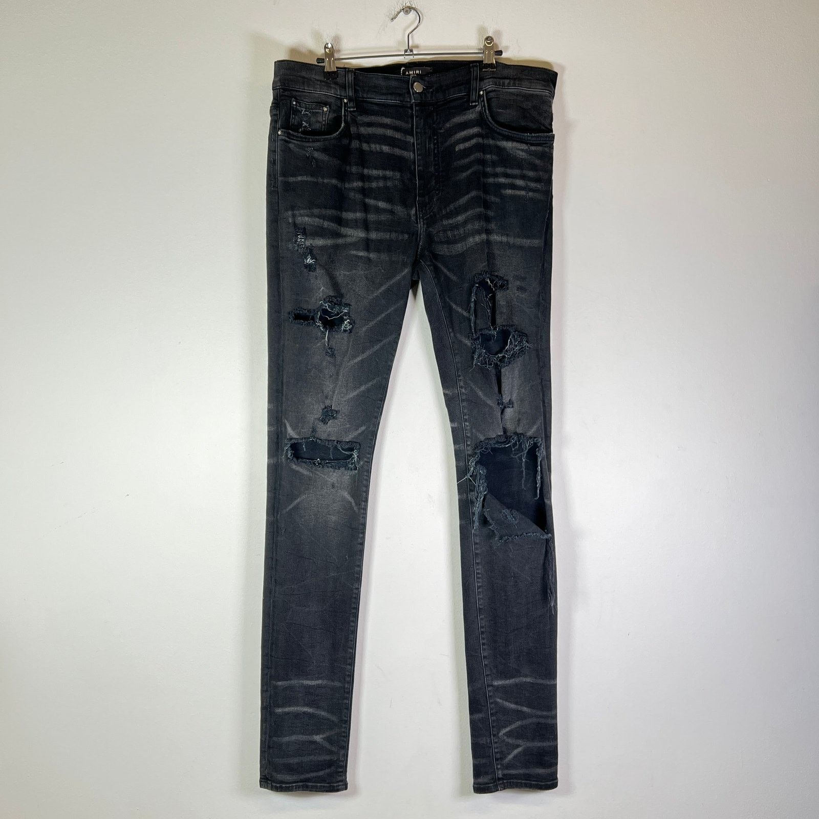 Amiri Amiri Black Washed Distressed Jeans Size US 36 / EU 52 - 1 Thumbnail