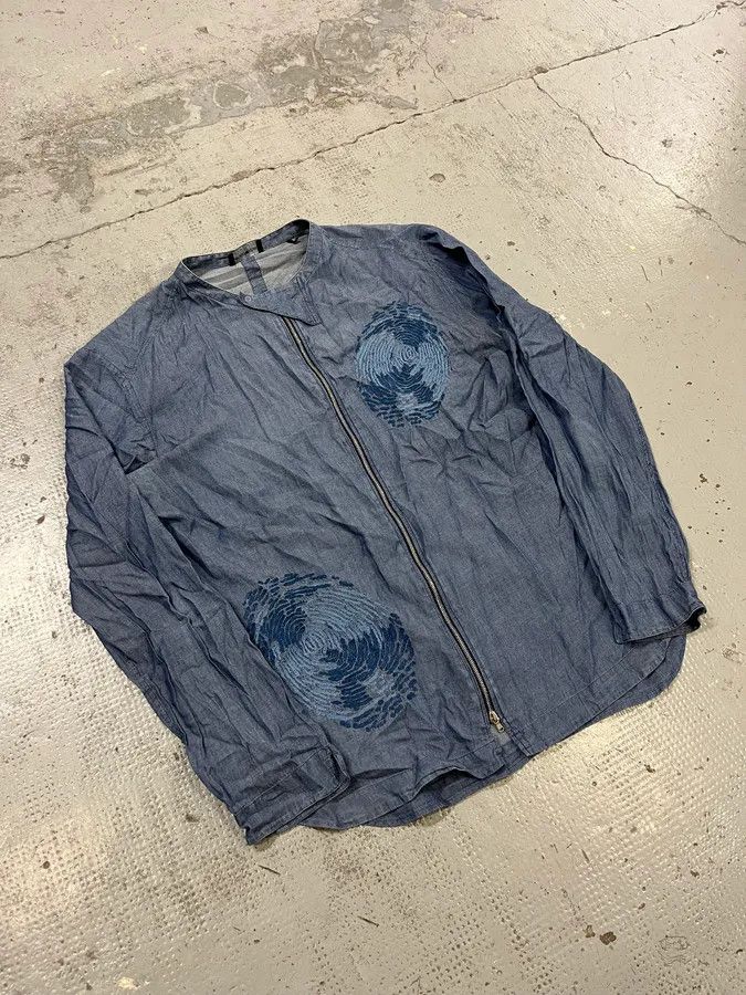 Emporio Armani SS2020 Emporio Armani Embroidered Soft Blue Denim Jacket Size US M / EU 48-50 / 2 - 7 Thumbnail