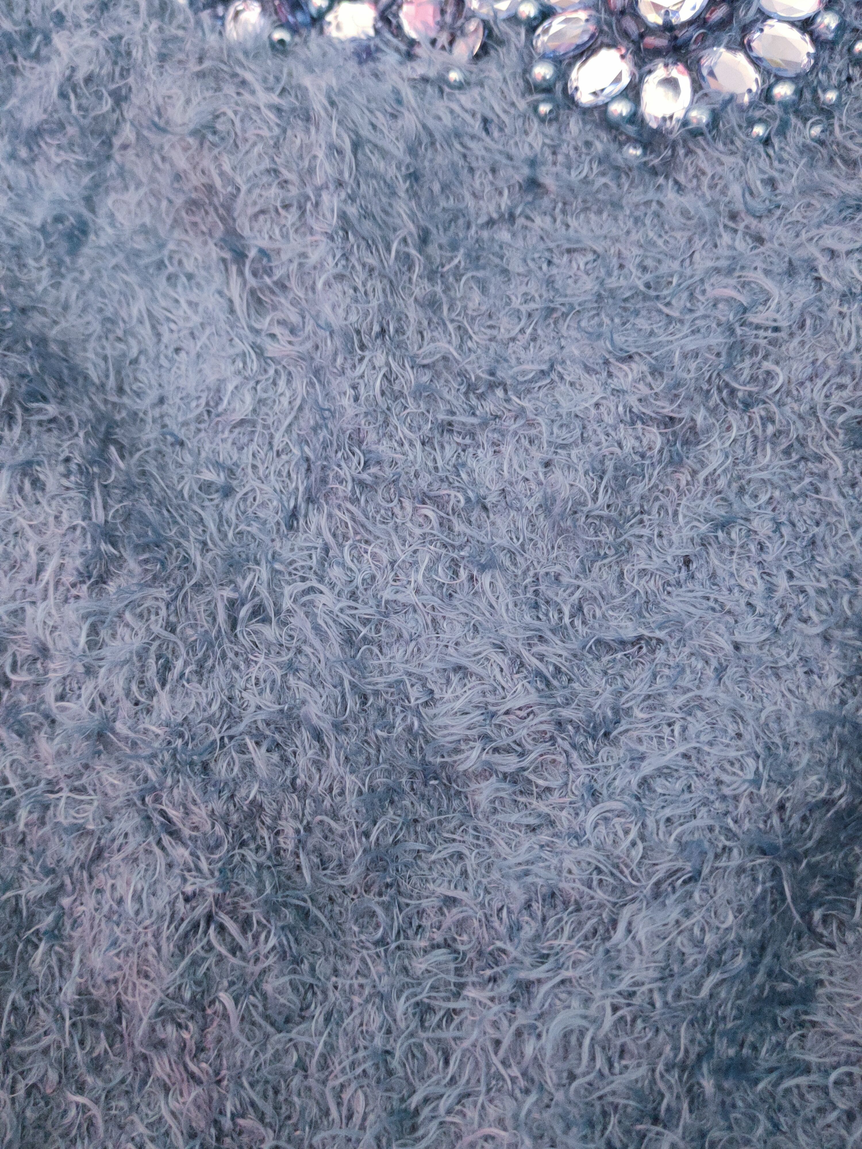 GU GU Blue Shag Shaggy Fur Mohair Knitwear #S1931 Size XS / US 0-2 / IT 36-38 - 10 Thumbnail