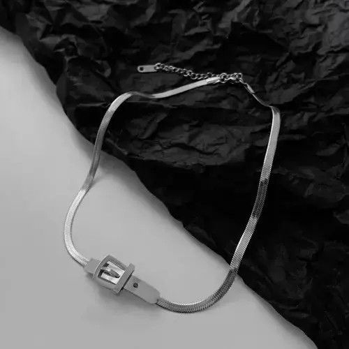 VIBE Belt Buckle Choker Snake Chain Necklaces Size ONE SIZE - 3 Thumbnail