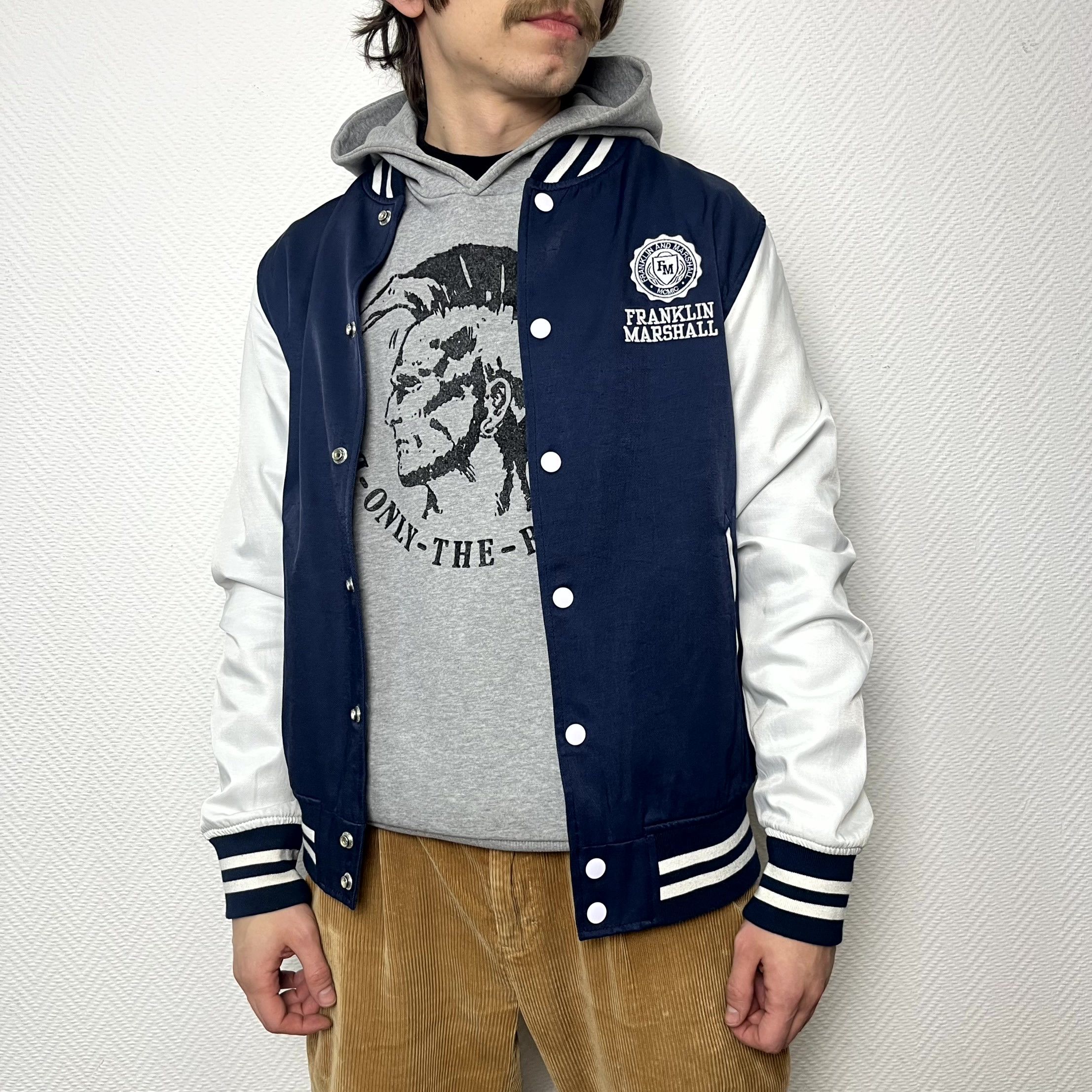 Franklin & Marshall Franklin Marshall College Varsity Bomber Jacket Navy Mens L Size US L / EU 52-54 / 3 - 15 Thumbnail