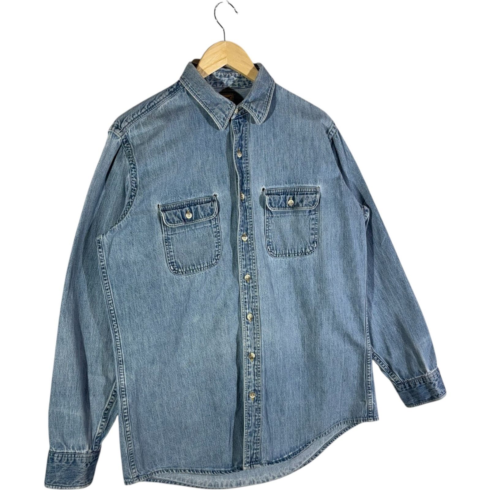 L.L. Bean Vintage L.L. Bean Denim Snap-On Long Sleeve Button Up XL Size US XL / EU 56 / 4 - 4 Thumbnail