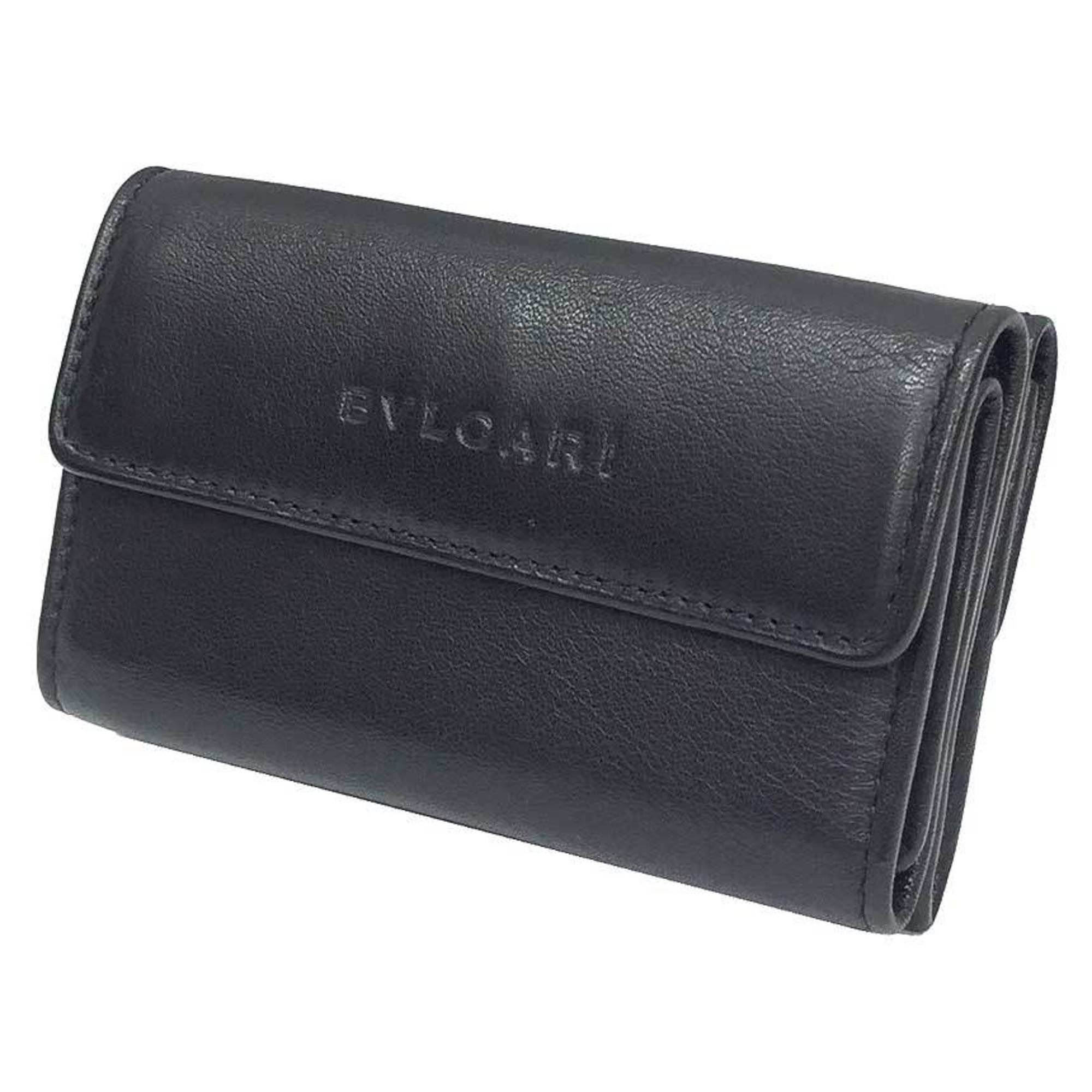 Bvlgari BVLGARI Bulgari Compact Folding Wallet 21371 Leather Black Men's Size ONE SIZE - 1 Thumbnail