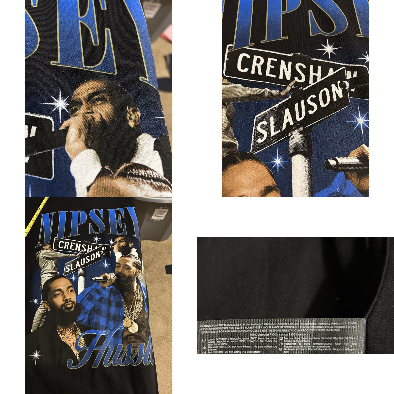 Vintage VINTAGE Nipsey Hustle Crenshaw Slauson Shirt Men L Black Short Sleeve Nipsey Hustle Shirt Graphic Print West Coast Hip Hop Rap Crew Neck 90s? No Size US L / EU 52-54 / 3 - 10 Thumbnail