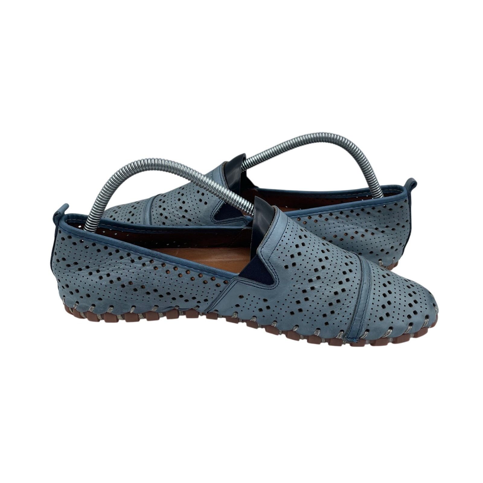 Other Spring Step Fia Perforated Leather Blue Loafers Womens 41 Size US 9.5 / IT 39.5 - 4 Thumbnail
