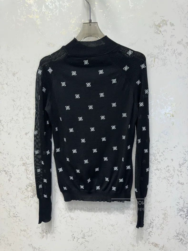 Fendi Fendi Black and White Logo Knit Top Size XS / US 0-2 / IT 36-38 - 2 Thumbnail